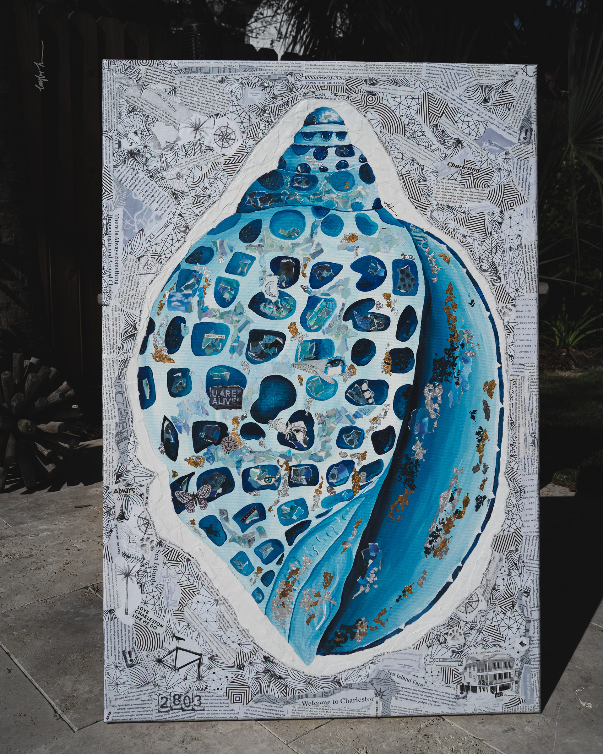 2022. "Worth It." Mixed Media. 24x36. For my mother.