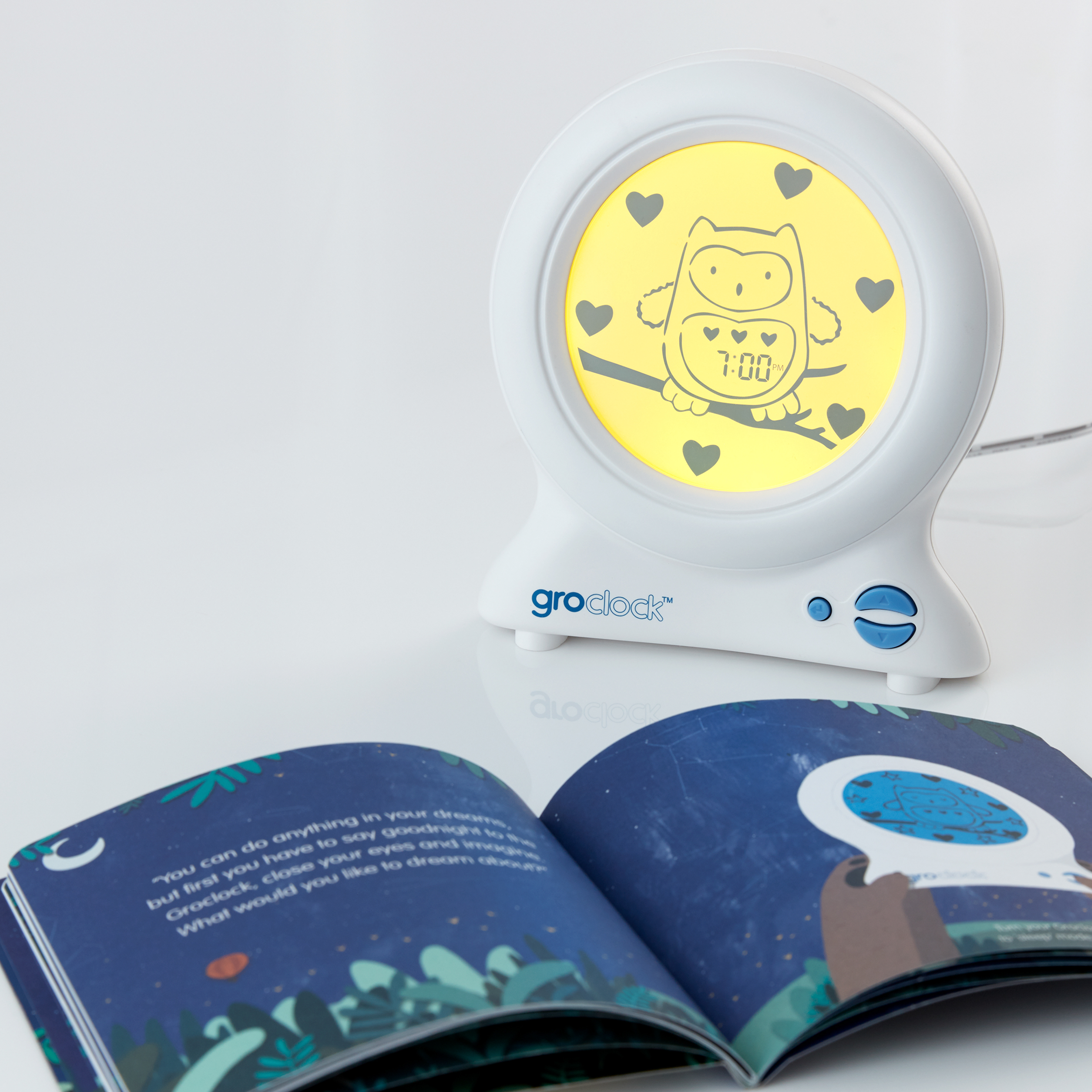 Image of open book with Groclock