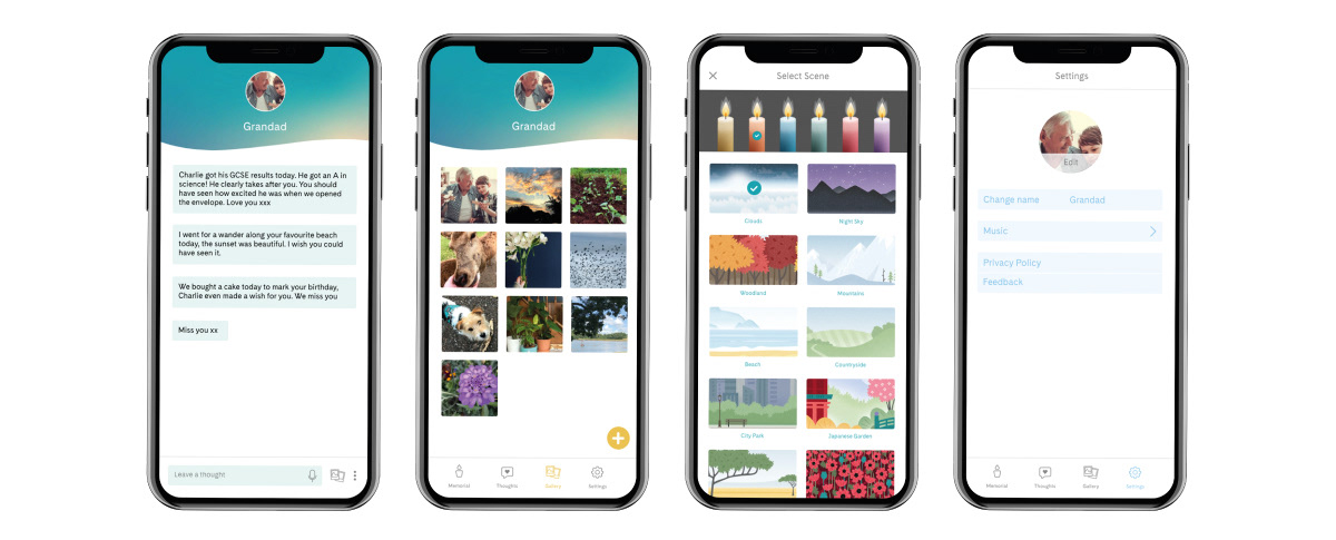 Screenshots of app design 2