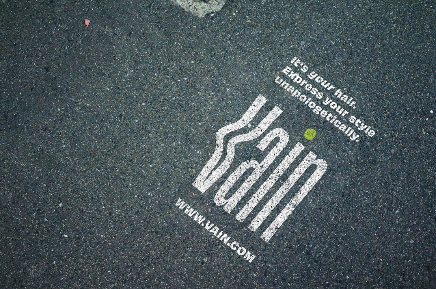 Guerilla marketing concept on pavement.