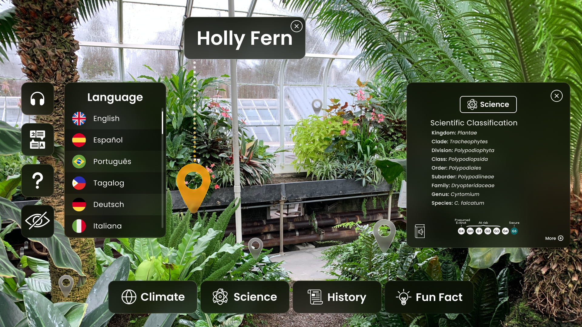 Flat prototype of the user interface.