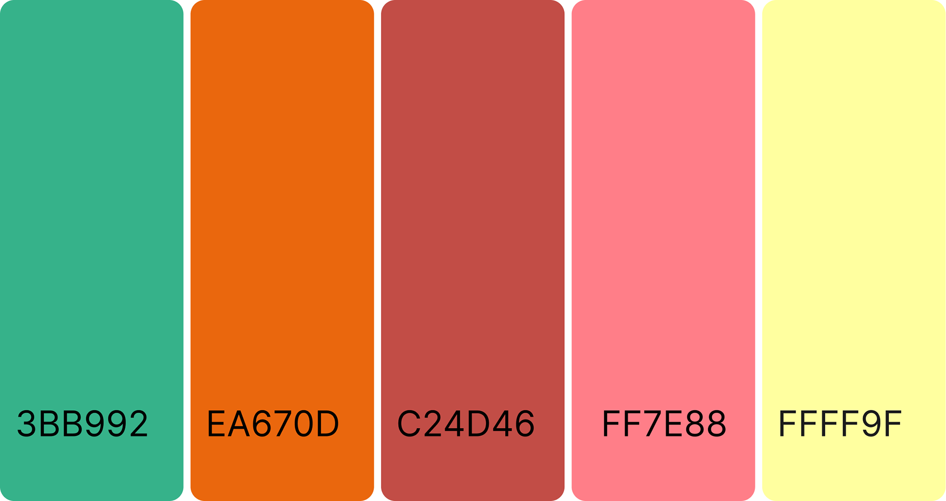 Palette de couleurs : teintes reprises des produits et des fonds de packshots.