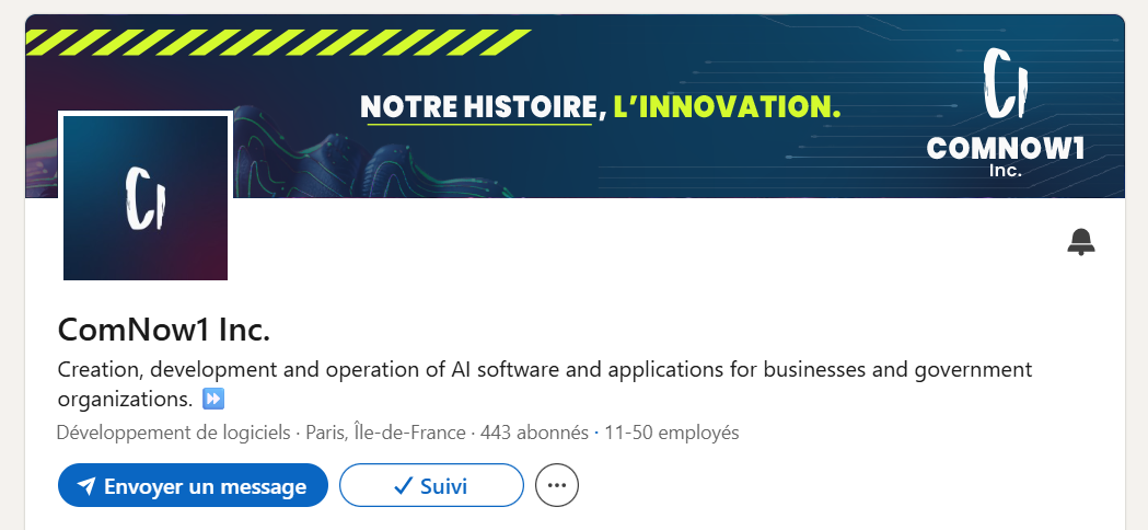 Bannière pour le réseau social LinkedIn de l’entreprise.