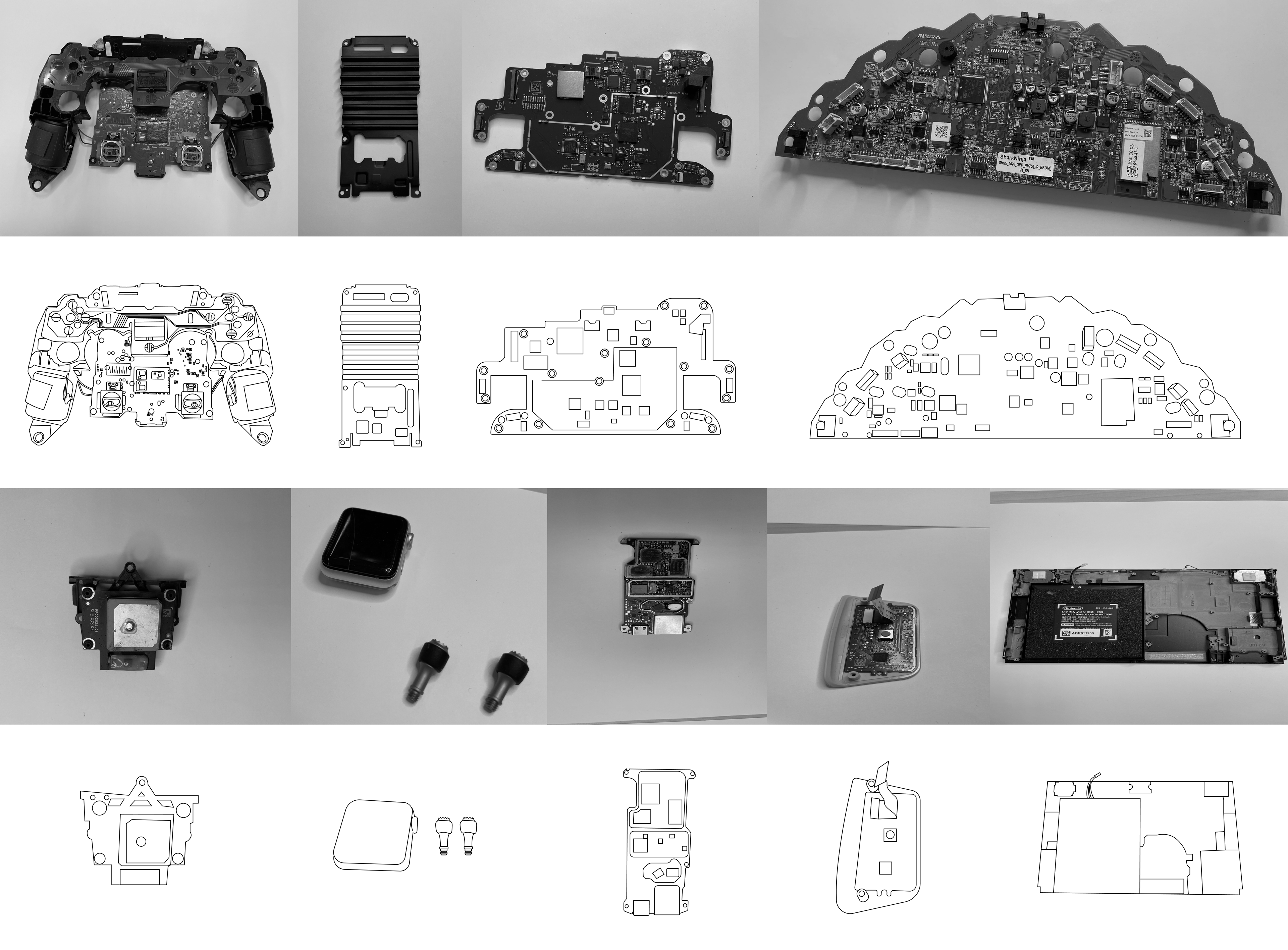 Team Teardown components for reference and final technical illustrations