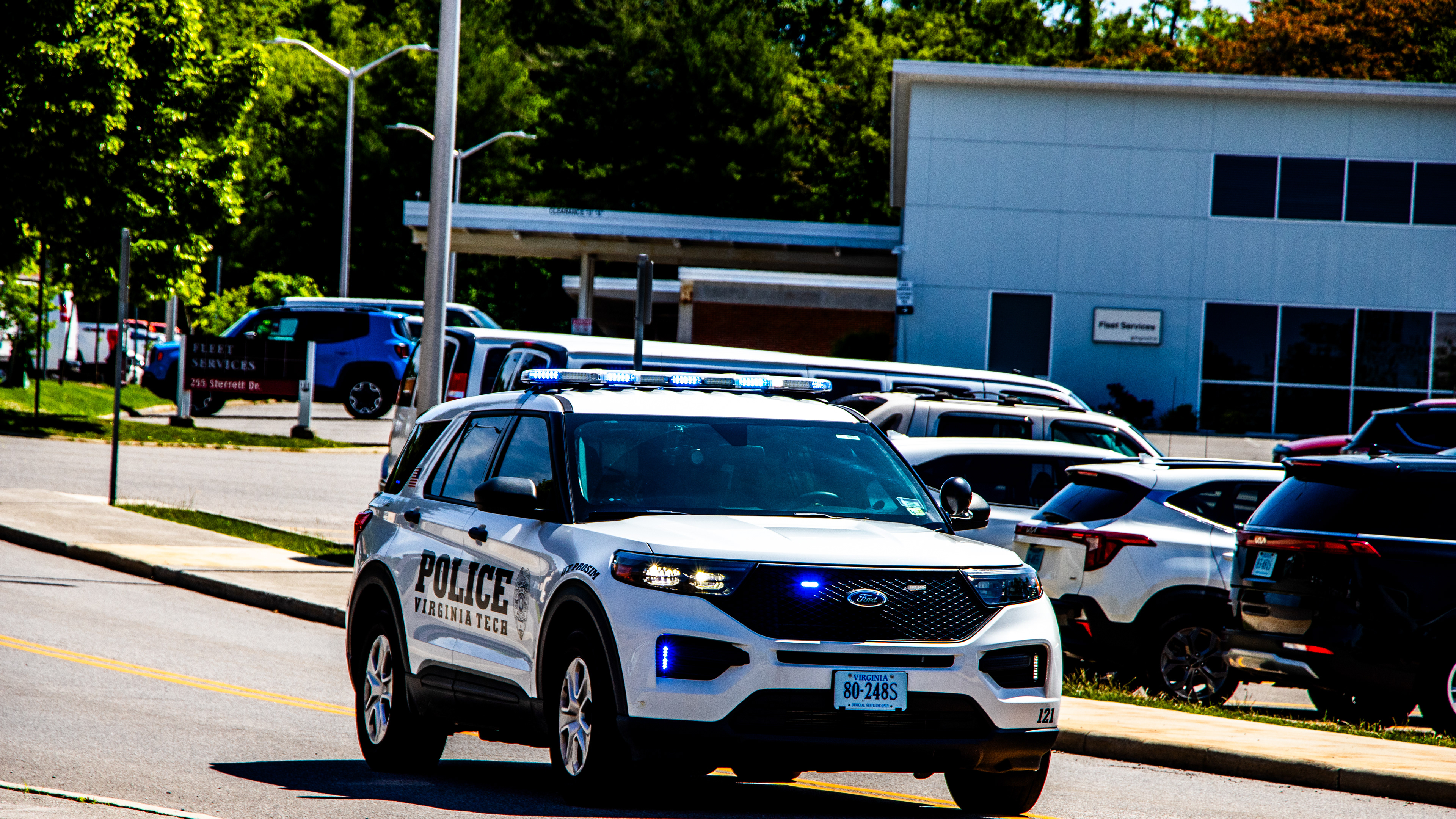 Blacksburg, Virginia, May 10, 2025 — Active Watch: A VTPD vehicle patrols campus, reflecting the department's visible commitment to safety and community presence. Photo: Michaela Scott