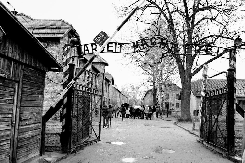 Arbeit Macht Frei sign at the entrance to the Auschwitz Nazi death camp means work will set you free!