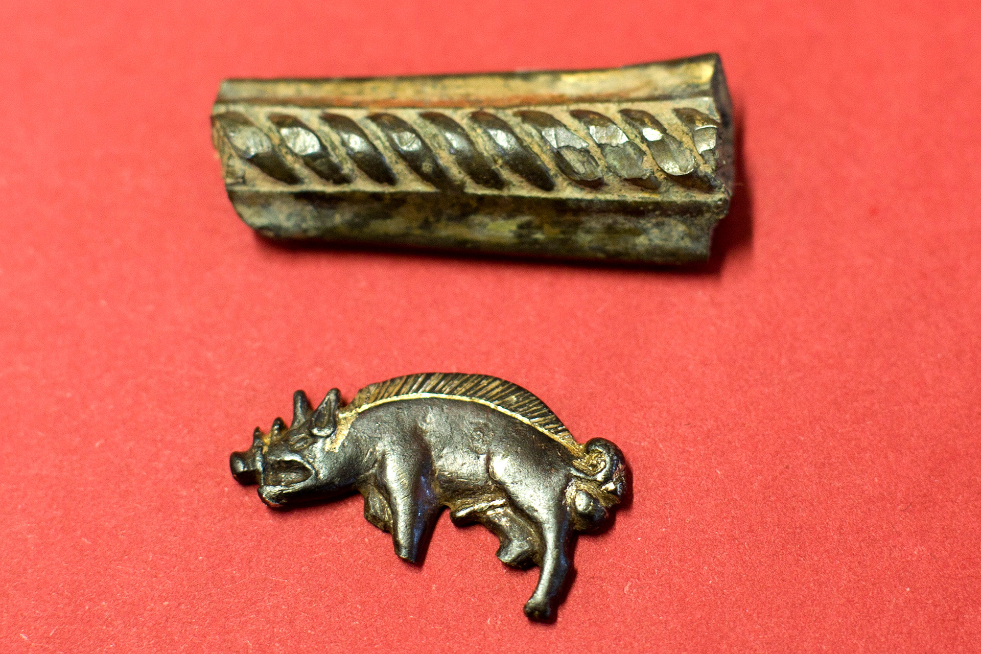 A silver badge worn by soldiers close to Richard The Third at the Battle of Bosworth
