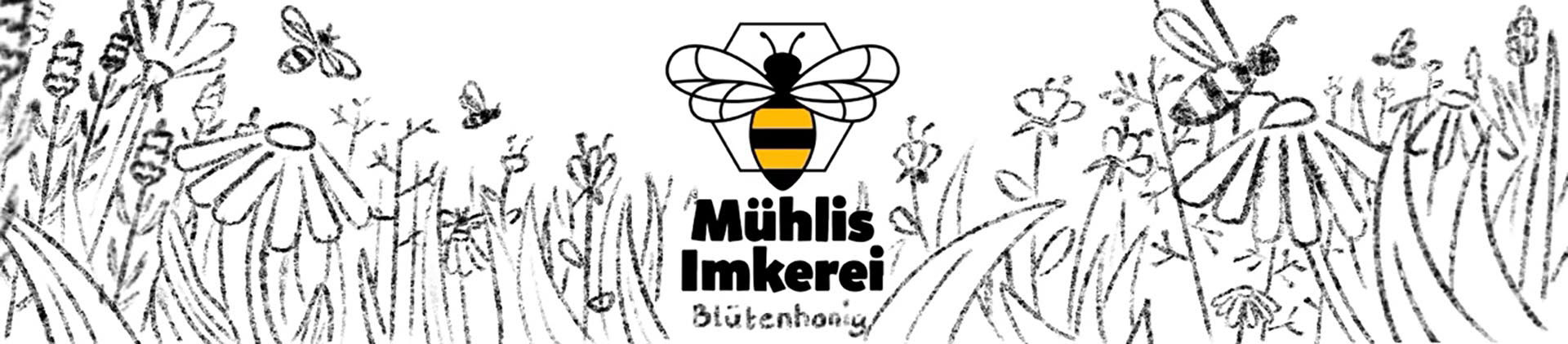Mühlis Imkerei Blütenhonig Etikette Entwurf