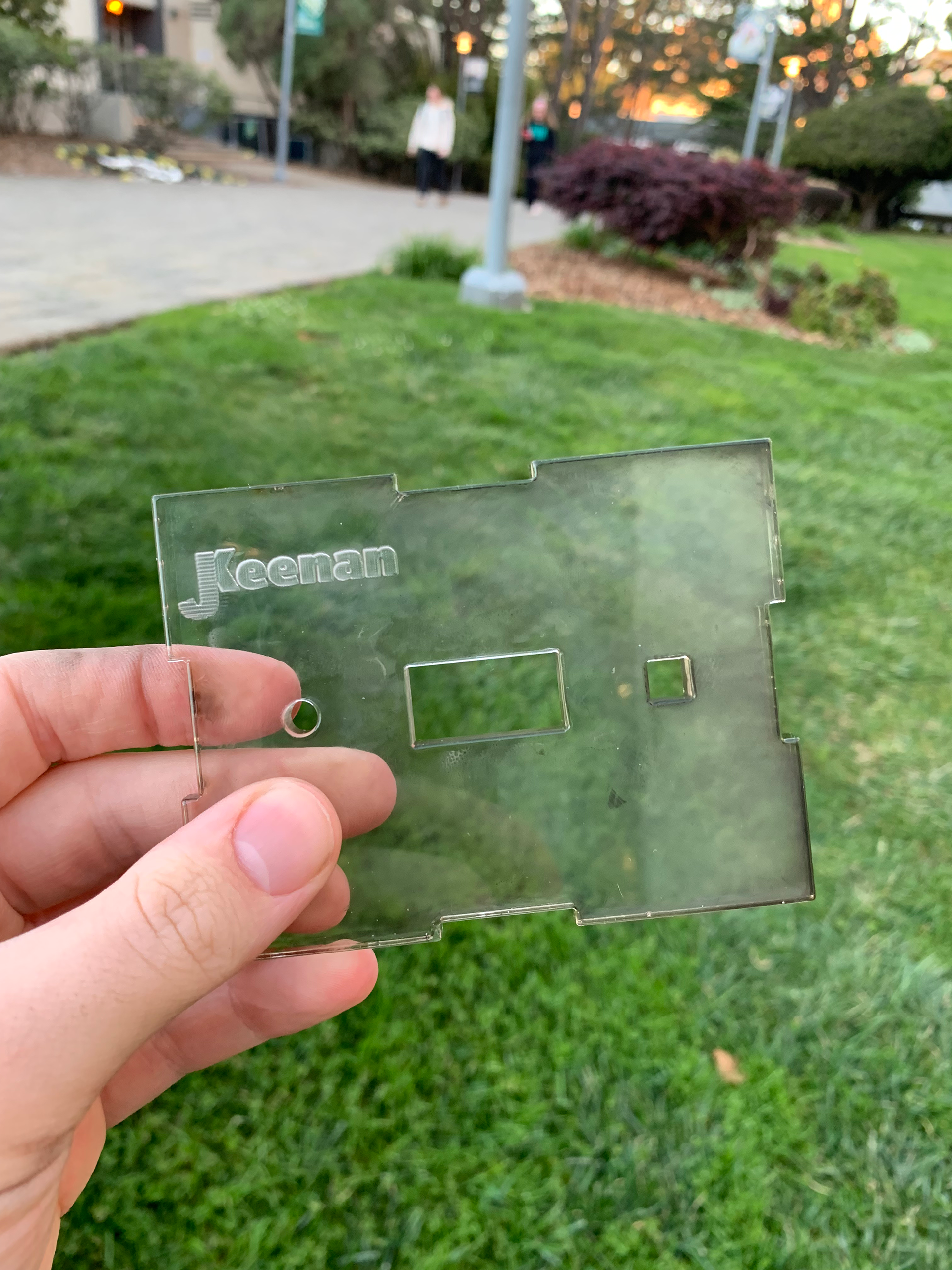 The frontplate of the acrylic case