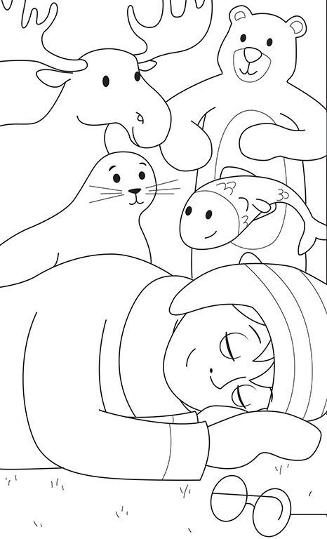 illustration tirée de l'histoire 4 d'un recueil de 4 histoires, ces images sont la propriété des Éditions Caractère Inc.