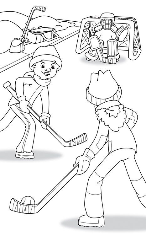 illustration tirée de l'histoire 2 d'un recueil de 4 histoires, ces images sont la propriété des Éditions Caractère Inc.