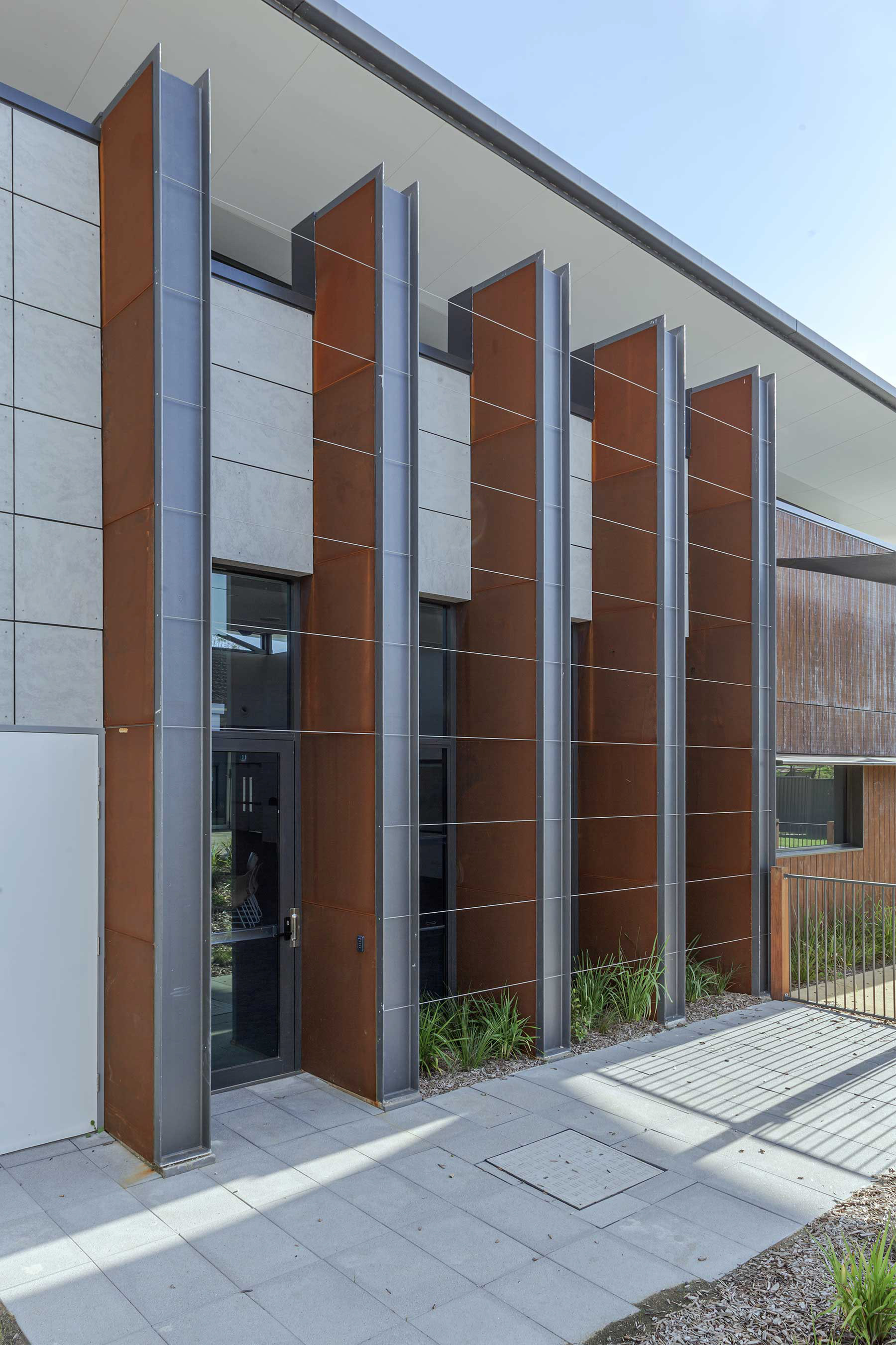 architectural rusted metal panels