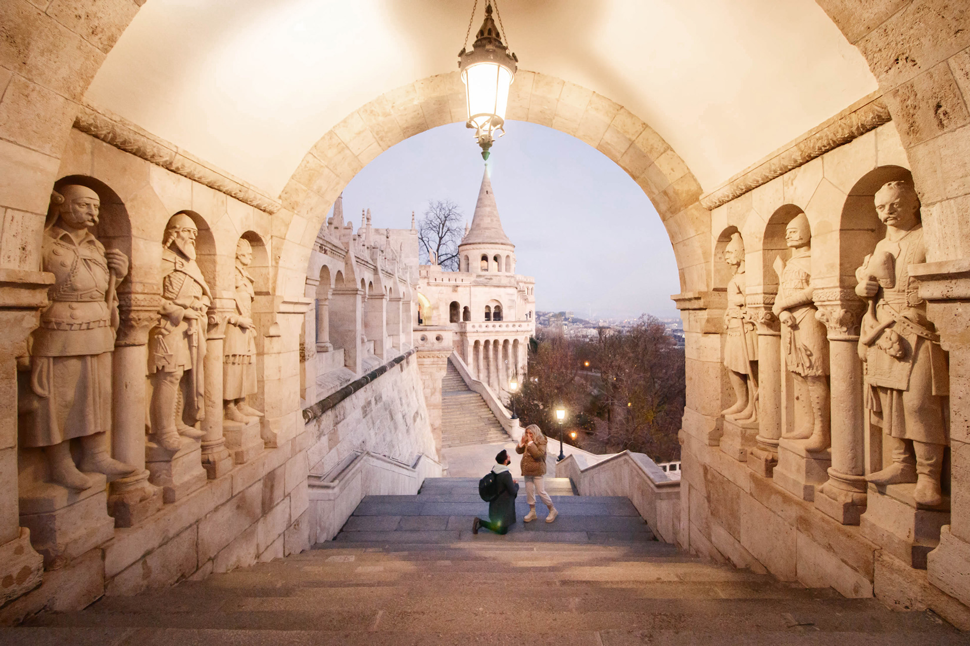 Surprise Proposal at the Fisherman's Bastion | The Budapest Photographer - Budapest Photographer Surprise Proposal at the Fisherman's Bastion