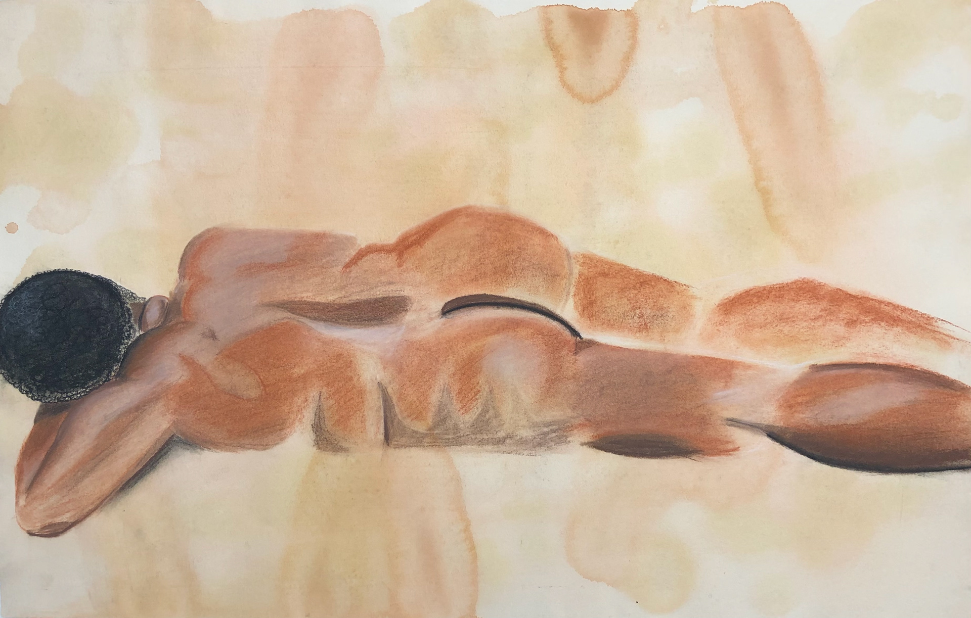 Medium- Watercolor and Conte     Size- 18x24