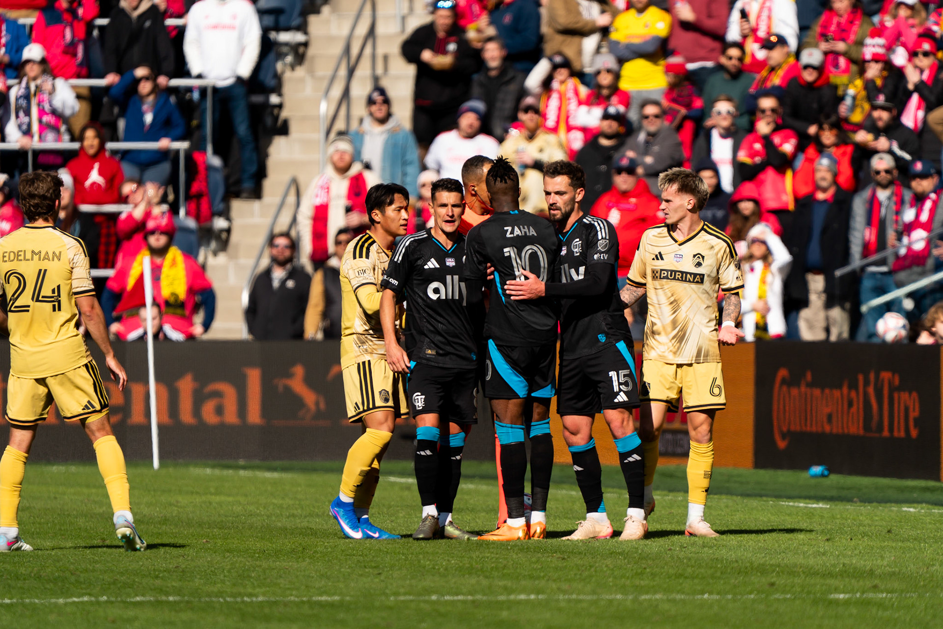 Charlotte FC forward Wilfried Zaha (10) against St. Louis CITY SC.St. Louis City FC vs. FC Charlotte on February 21, 2026 at Energizer Park in St. Louis, MO. Photo by Daniel Laubhan
