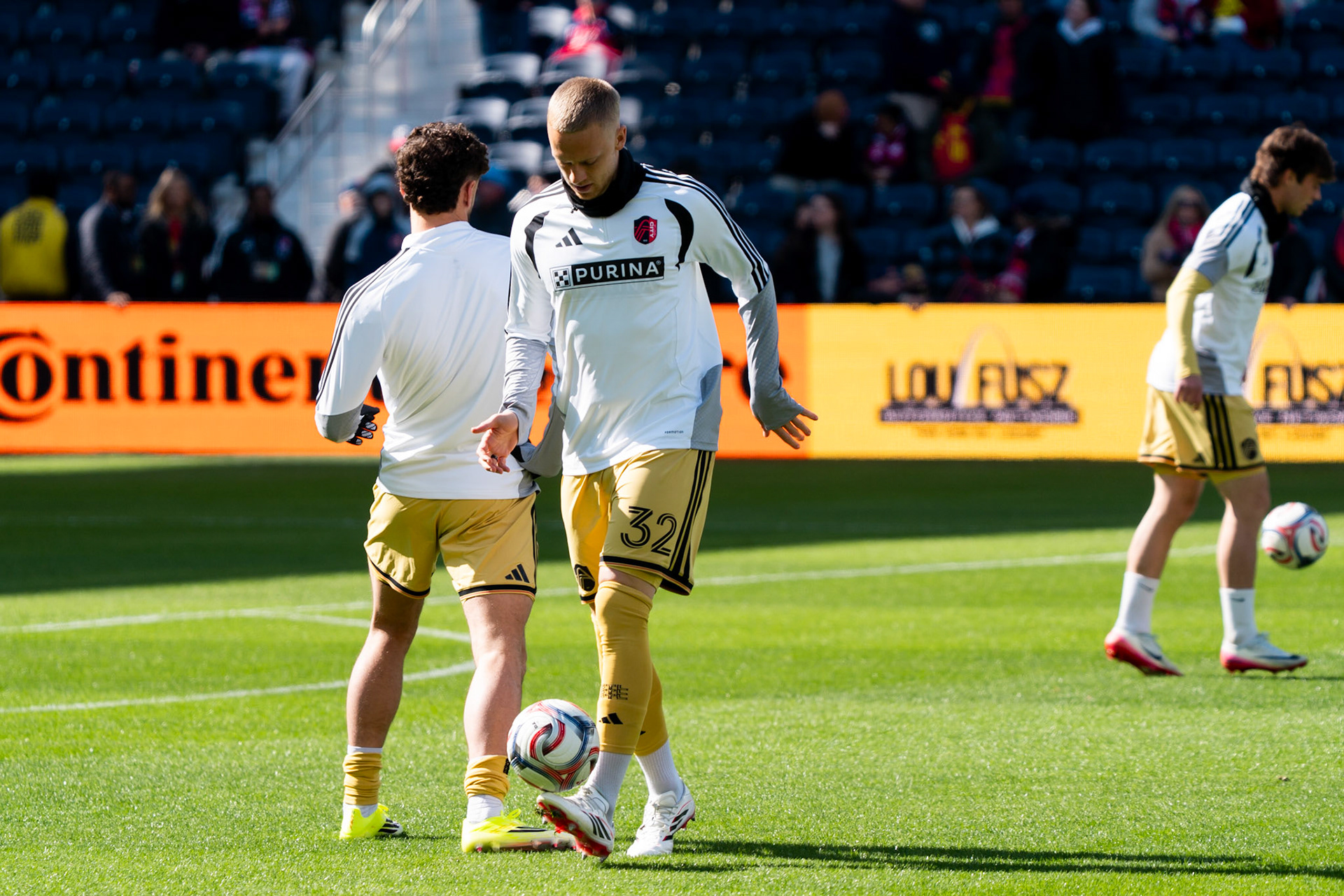 St. Louis CITY SC defender Timo Baumgartl (32) St. Louis City FC vs. FC Charlotte on February 21, 2026 at Energizer Park in St. Louis, MO. Photo by Daniel Laubhan