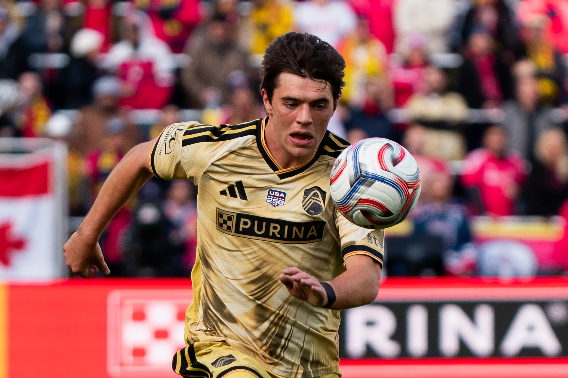 St. Louis CITY SC forward Brendan McSorley (80) against Charlotte FC.St. Louis City FC vs. FC Charlotte on February 21, 2026 at Energizer Park in St. Louis, MO. Photo by Daniel Laubhan