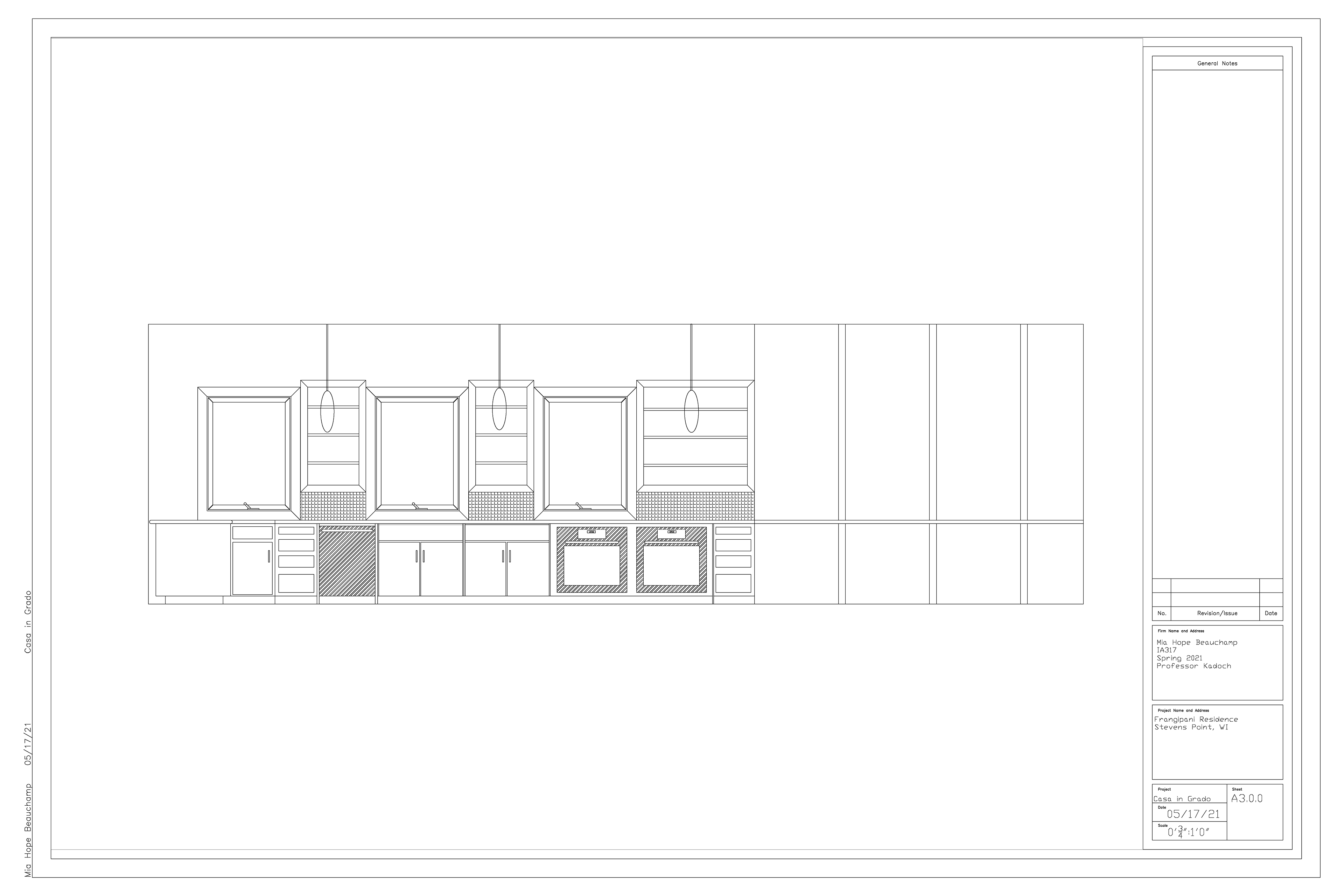 A3.0.0 Kitchen Elevation - Casa in Grado