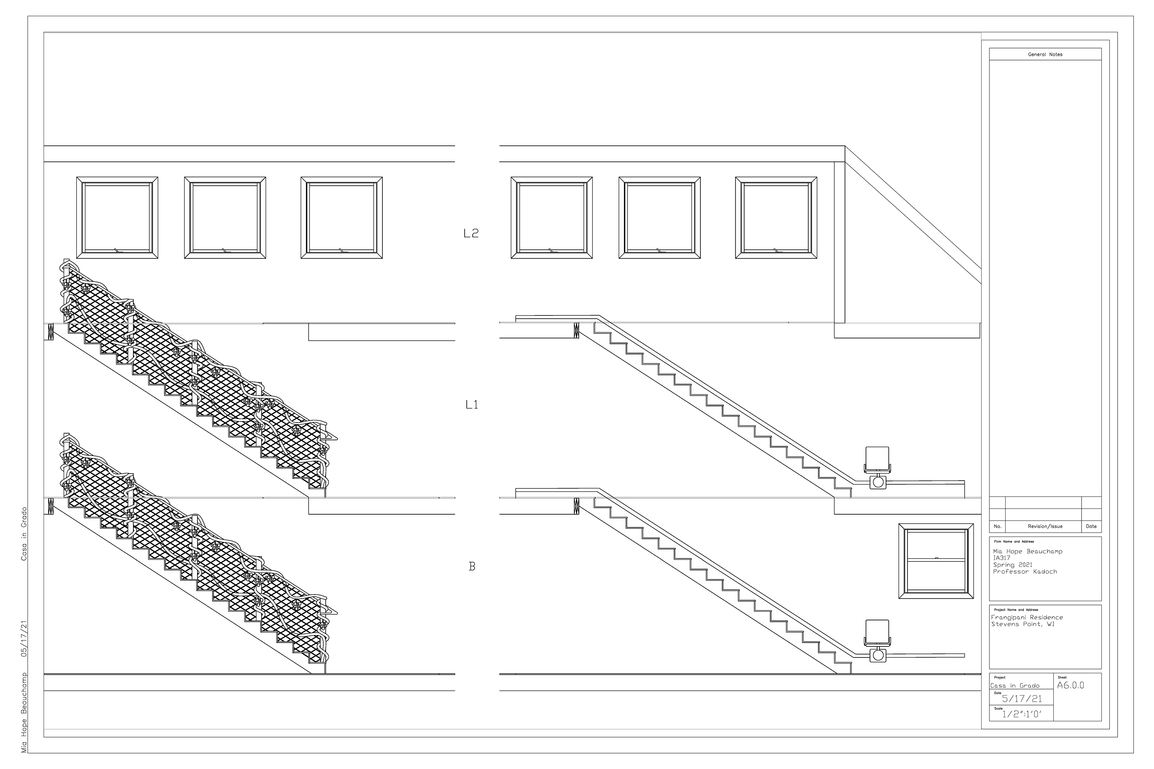 A6.0.0 Stair Case Elevation - Casa in Grado