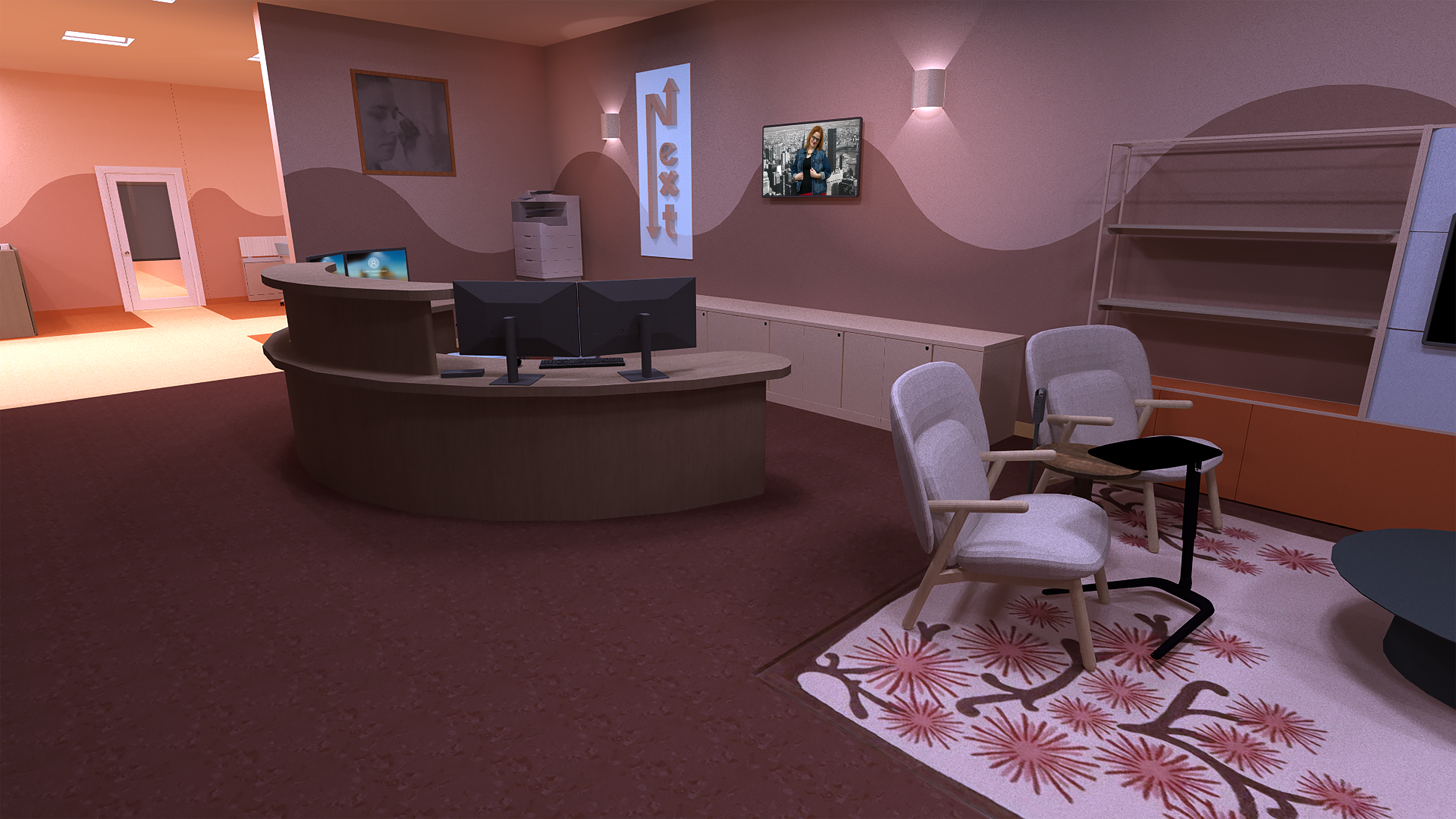 Reception Desk Render 3