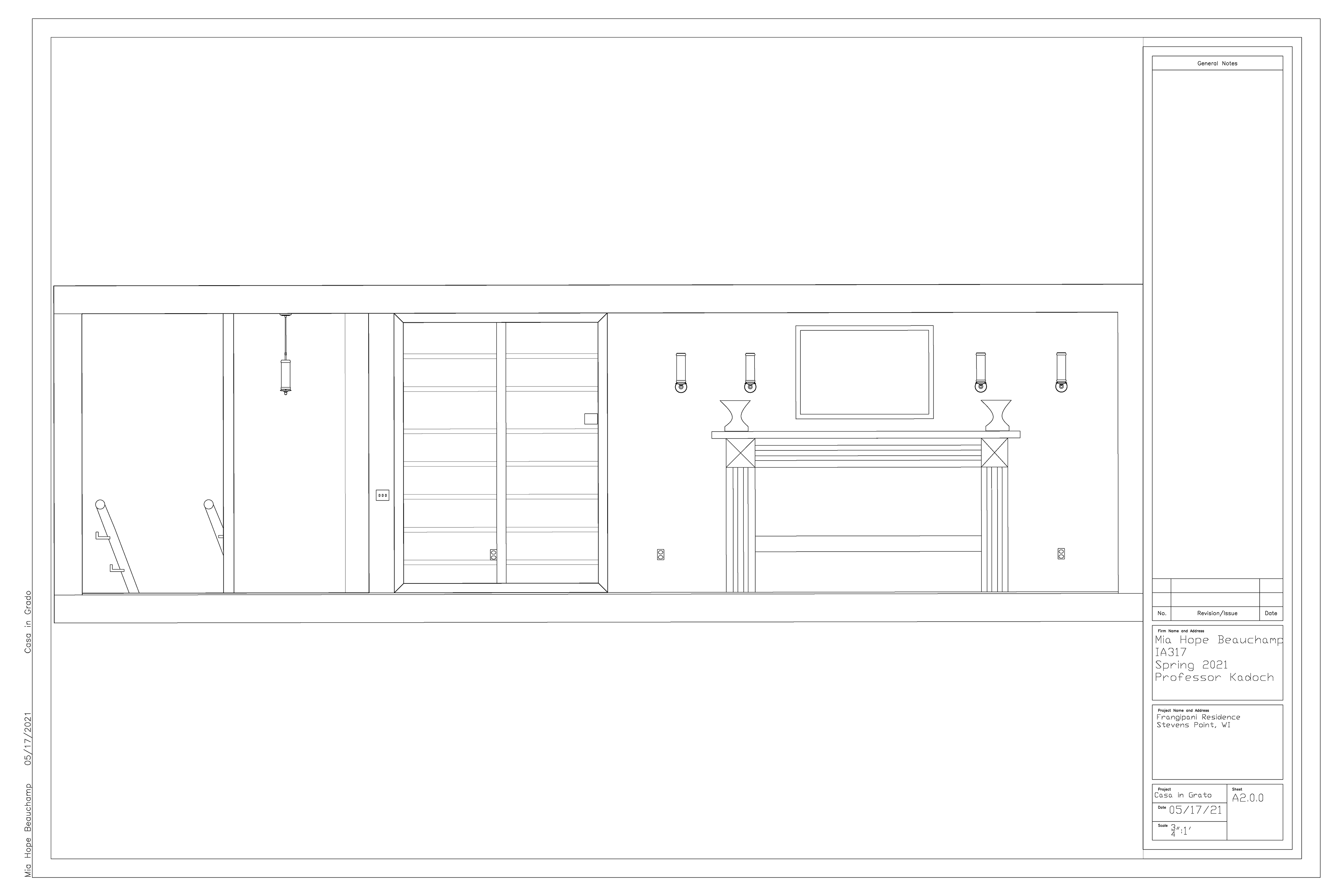 A2.0.0 Living Room Elevation - Casa in Grado