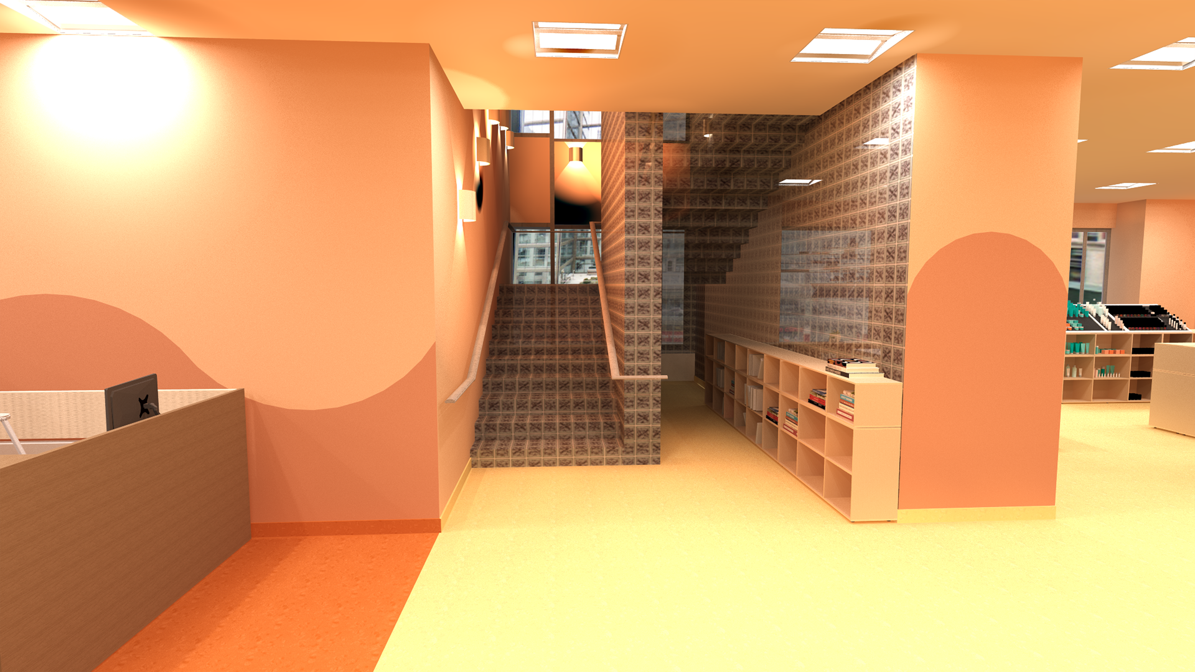Grand Staircase to 8th Floor Render
