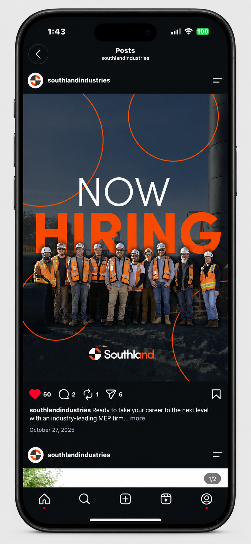 Southland Now Hiring Post