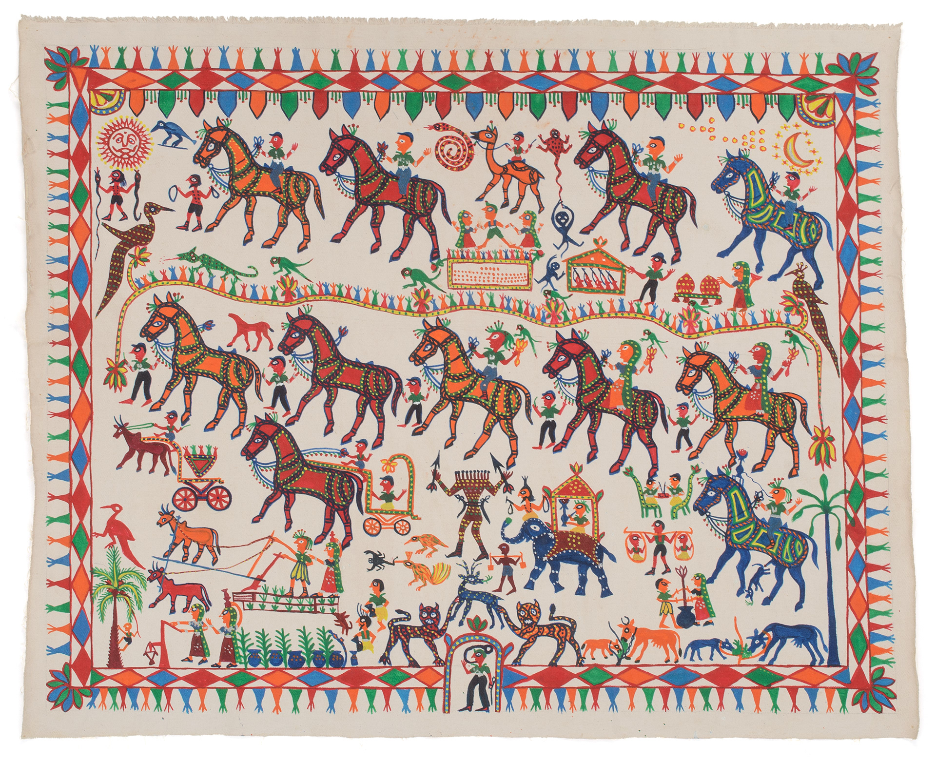 2016.212 ‘Pithoro’ by Mansingh Rathwa, 2016, © Museum of Archaeology and Anthropology, University of Cambridge