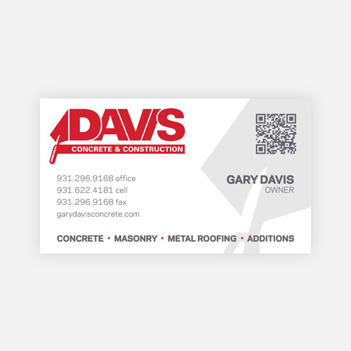 Davis Concrete and Construction Business Cards