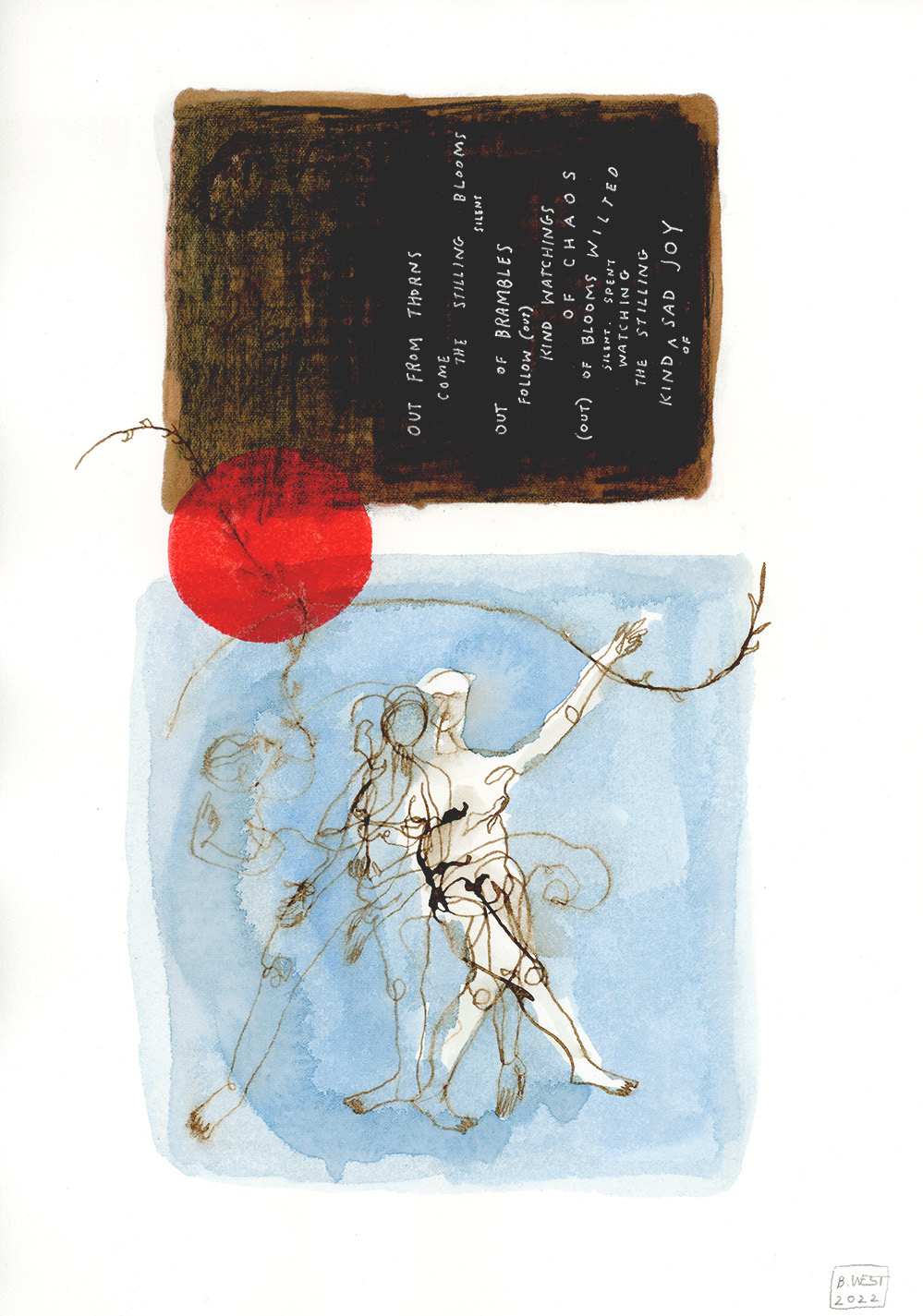 THORN JOY, ink and charcoal on paper