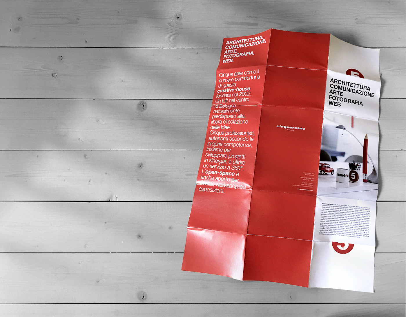 Flyer Cinquerosso layout fifth movement.