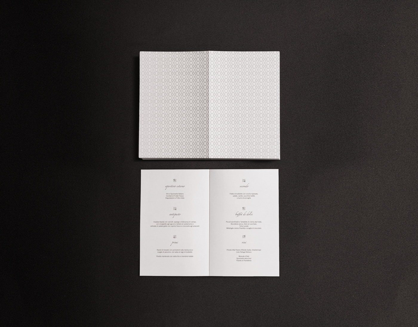 Wedding menu designed by Keenness