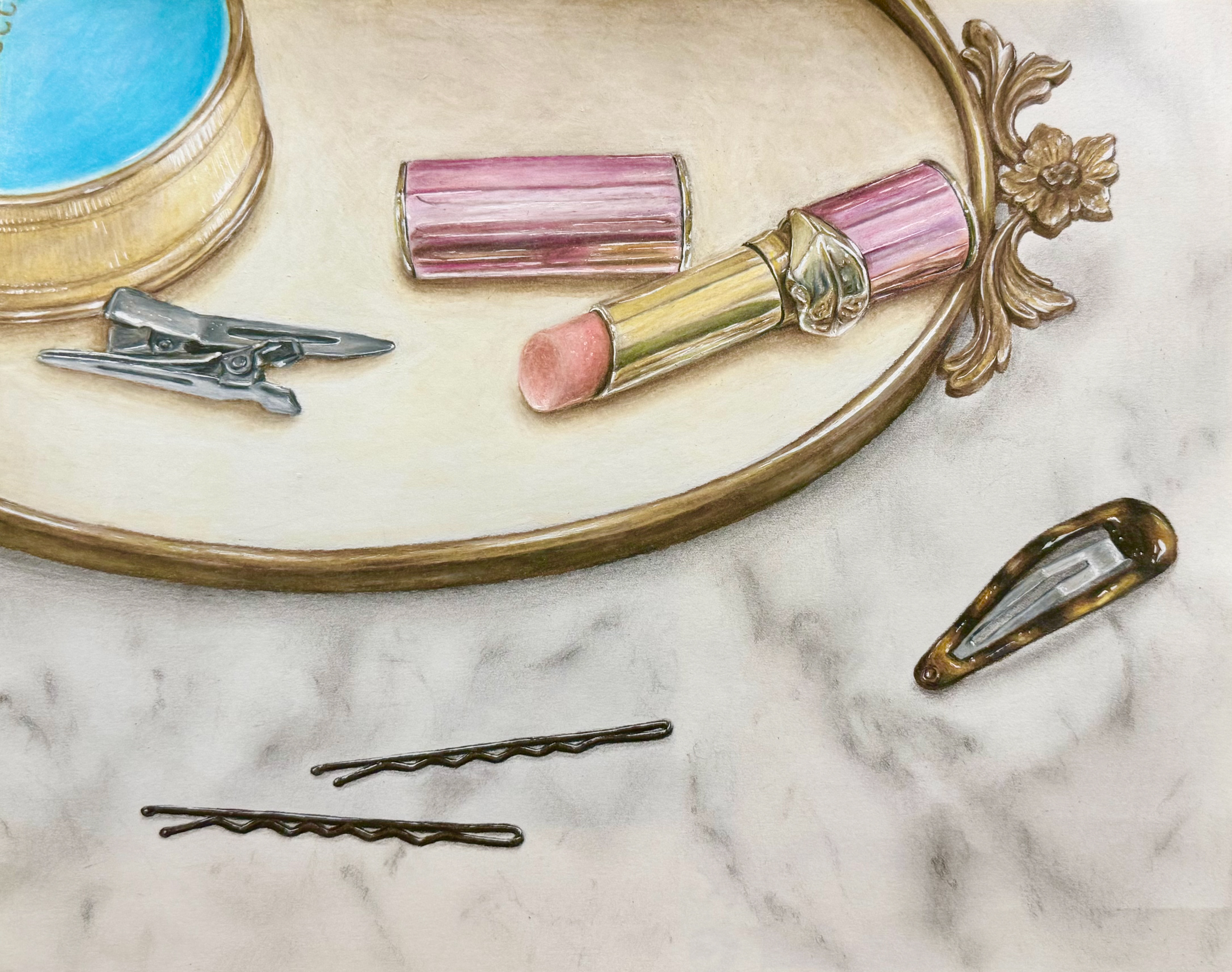 2. Makeup, 2024, colored pencil and pencil on paper