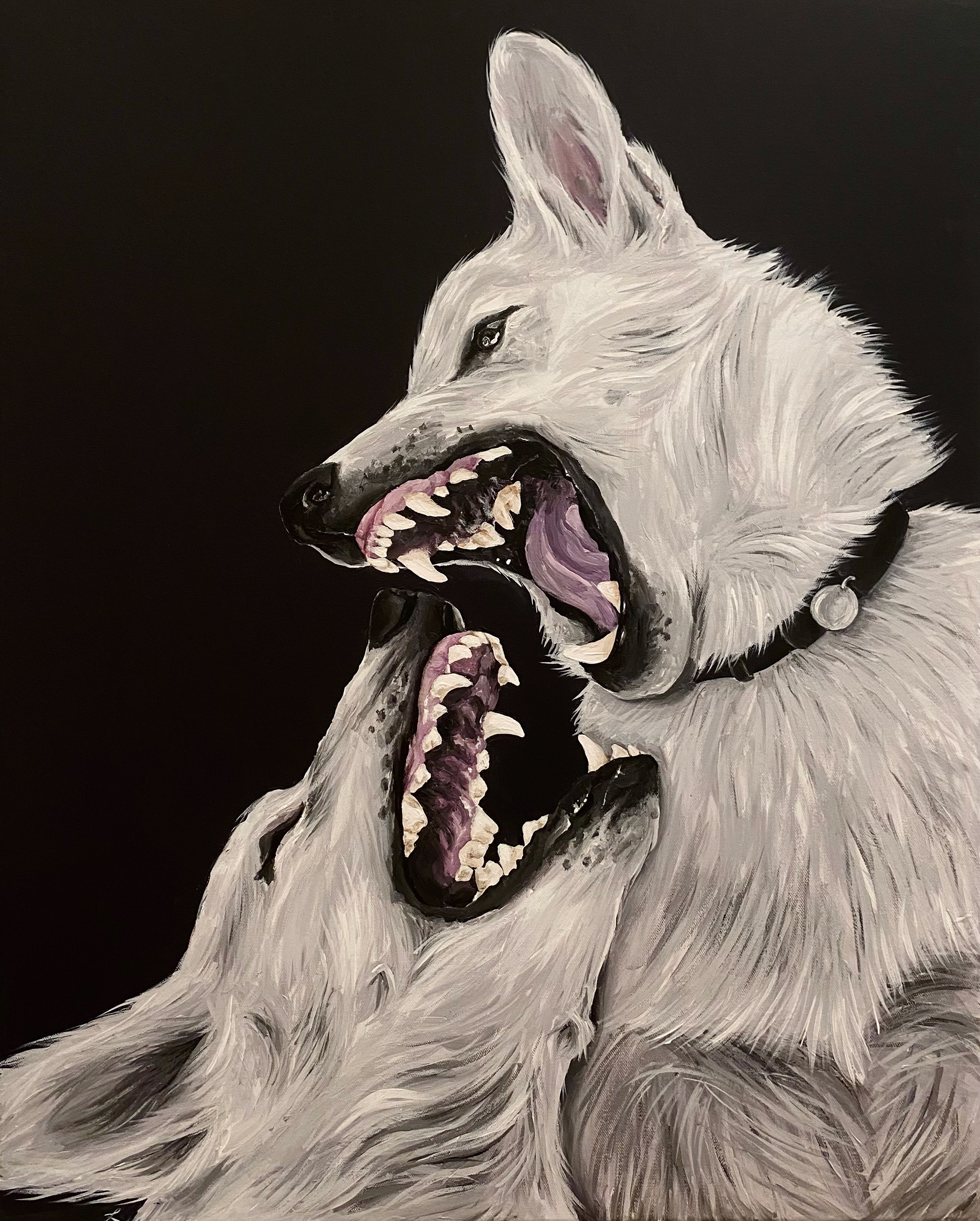 Dogs, acrylic on canvas, 2023