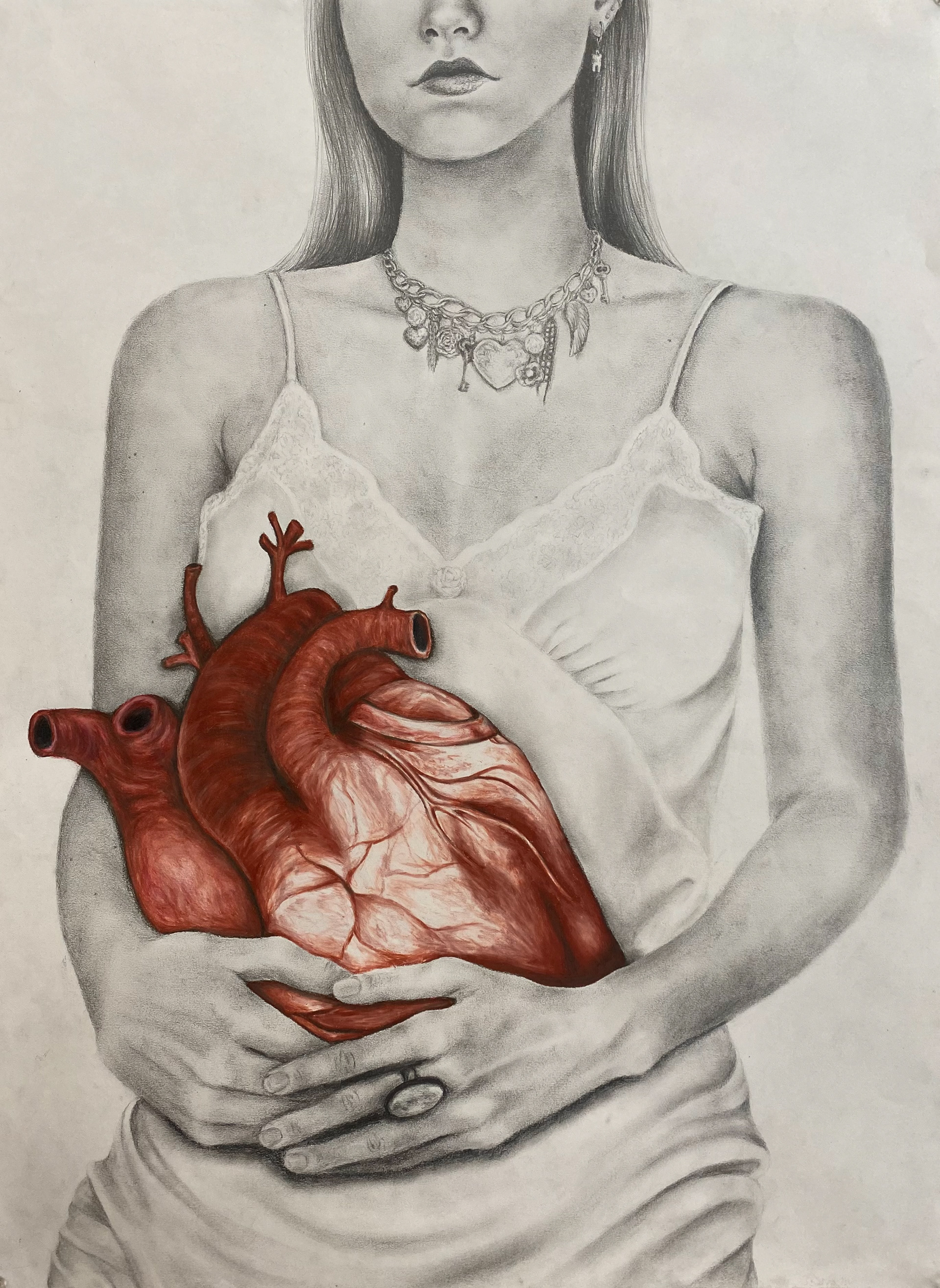 Self Portrait, pencil and colored pencil on paper, 2022
