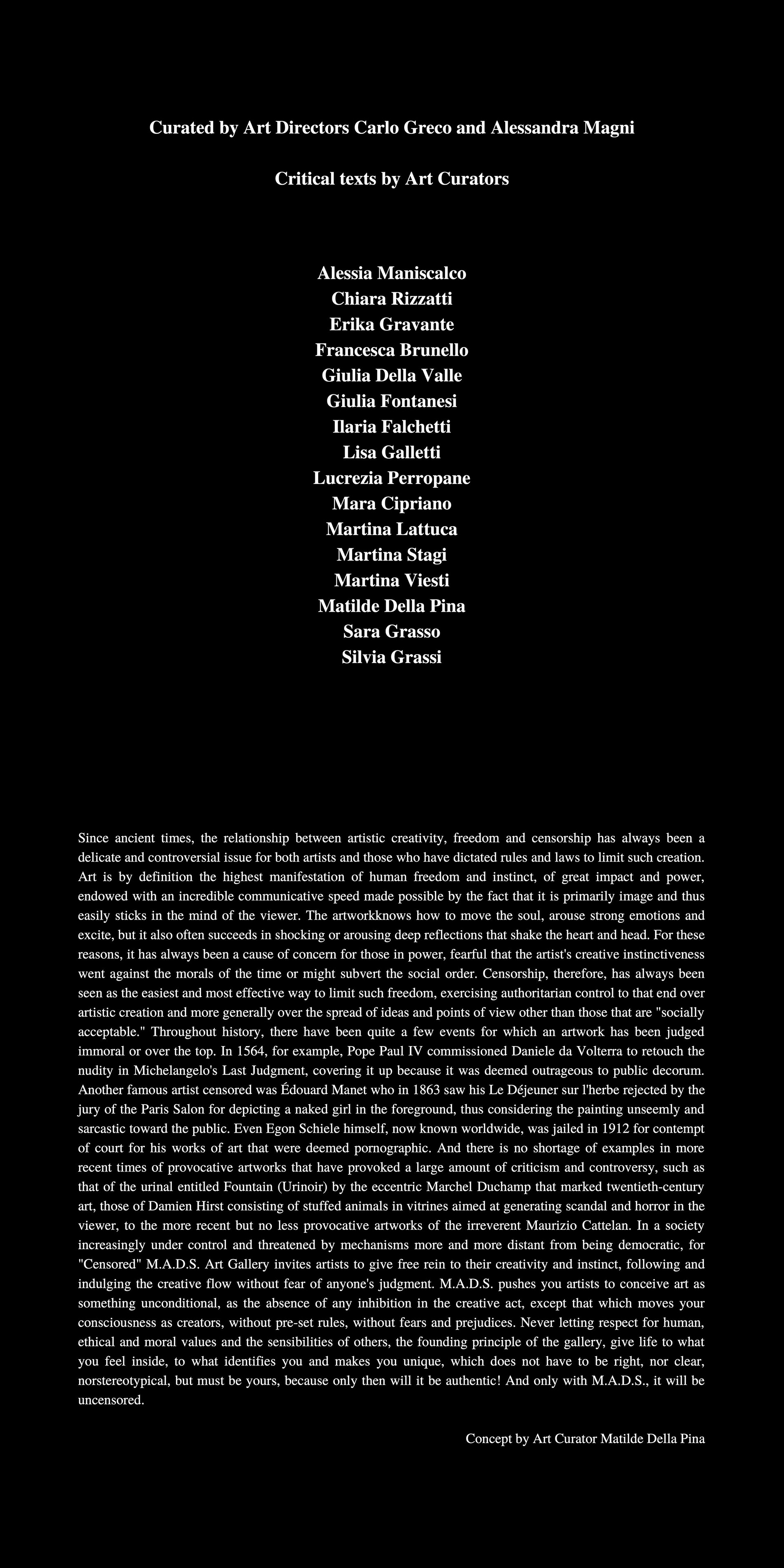 Concept - CENSORED - M.A.D.S. ART GALLERY