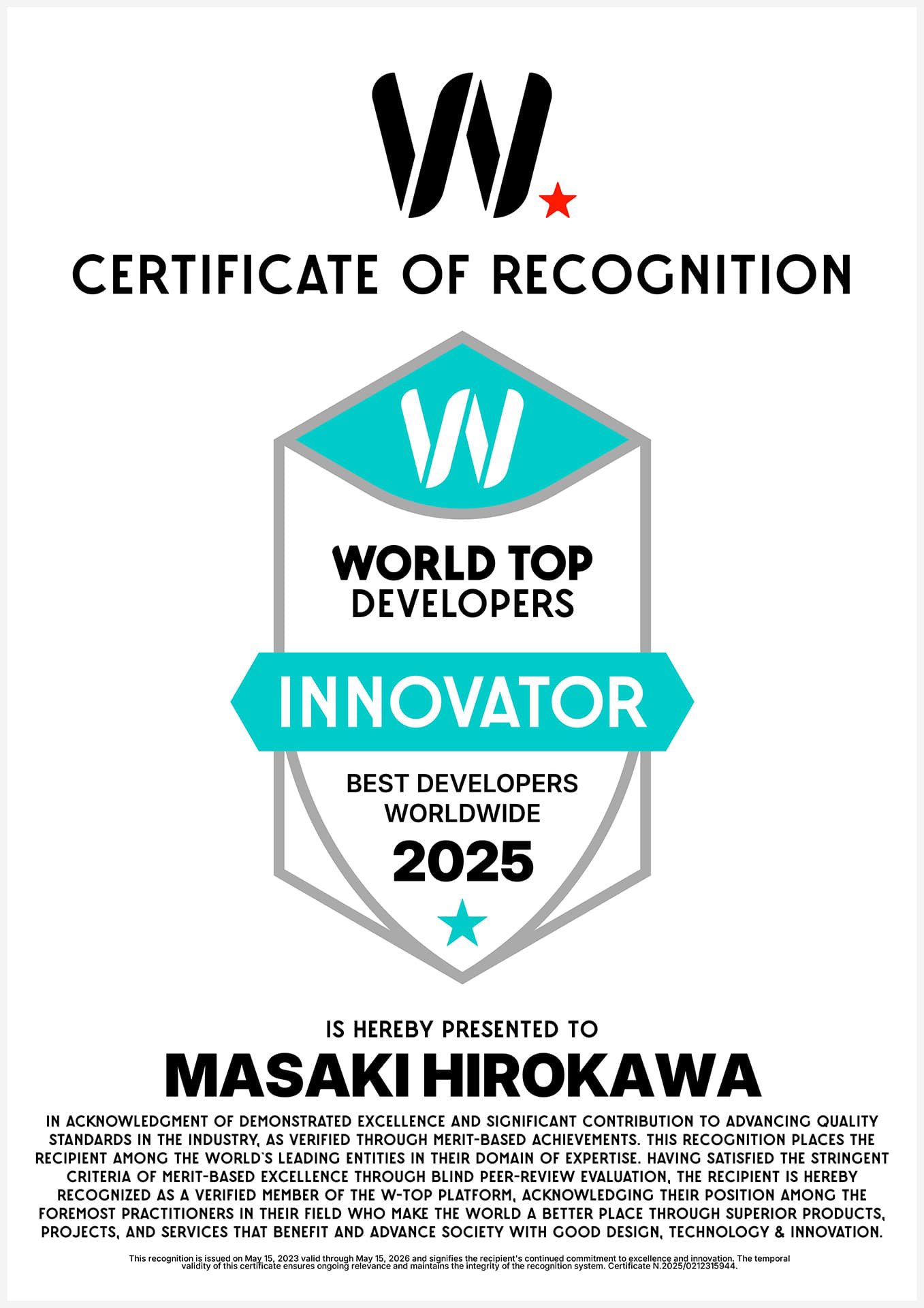 Masaki Hirokawa / 廣川政樹 - World Top Developer