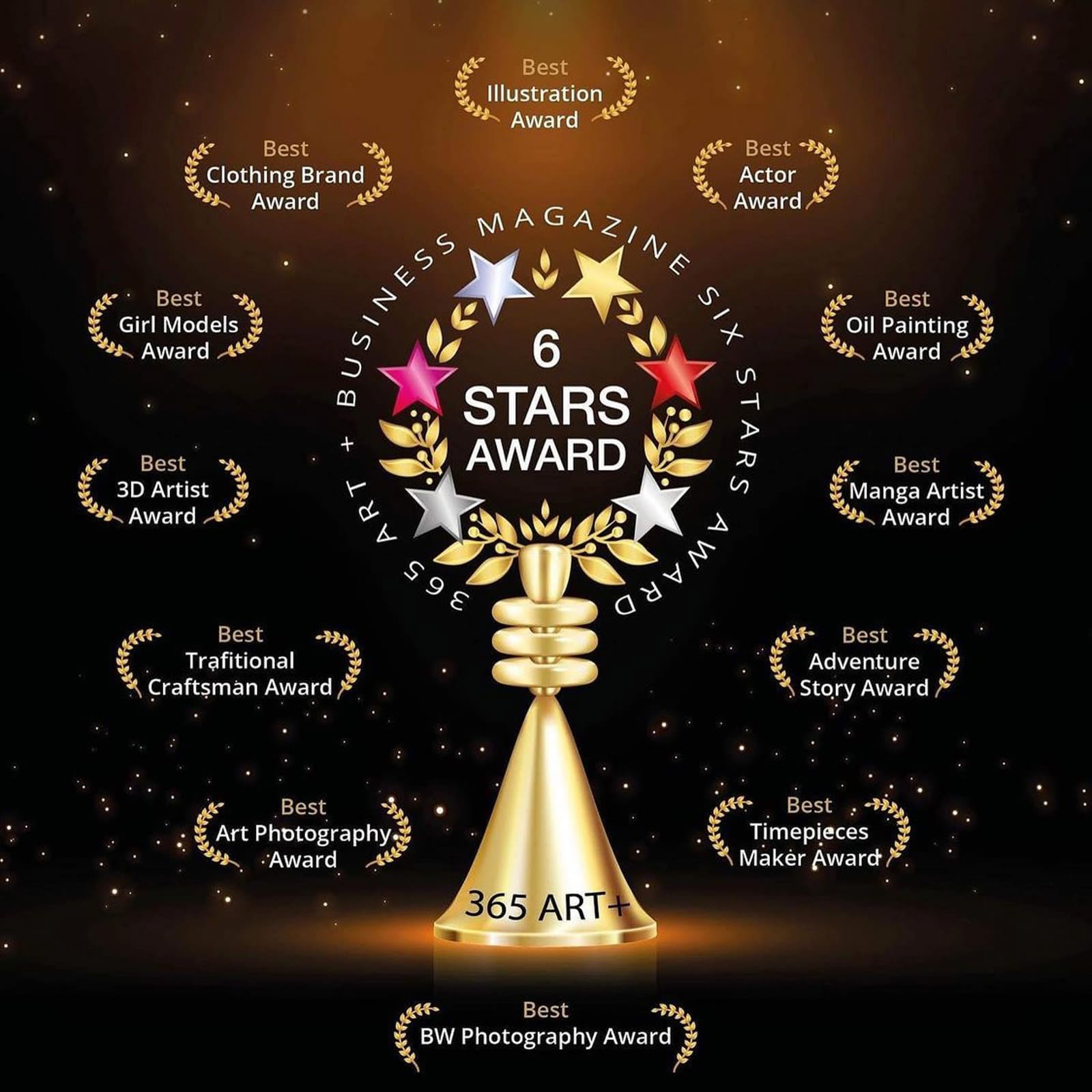 365 Art+ 6 Stars AWARDS - 365 Art+ Magazine