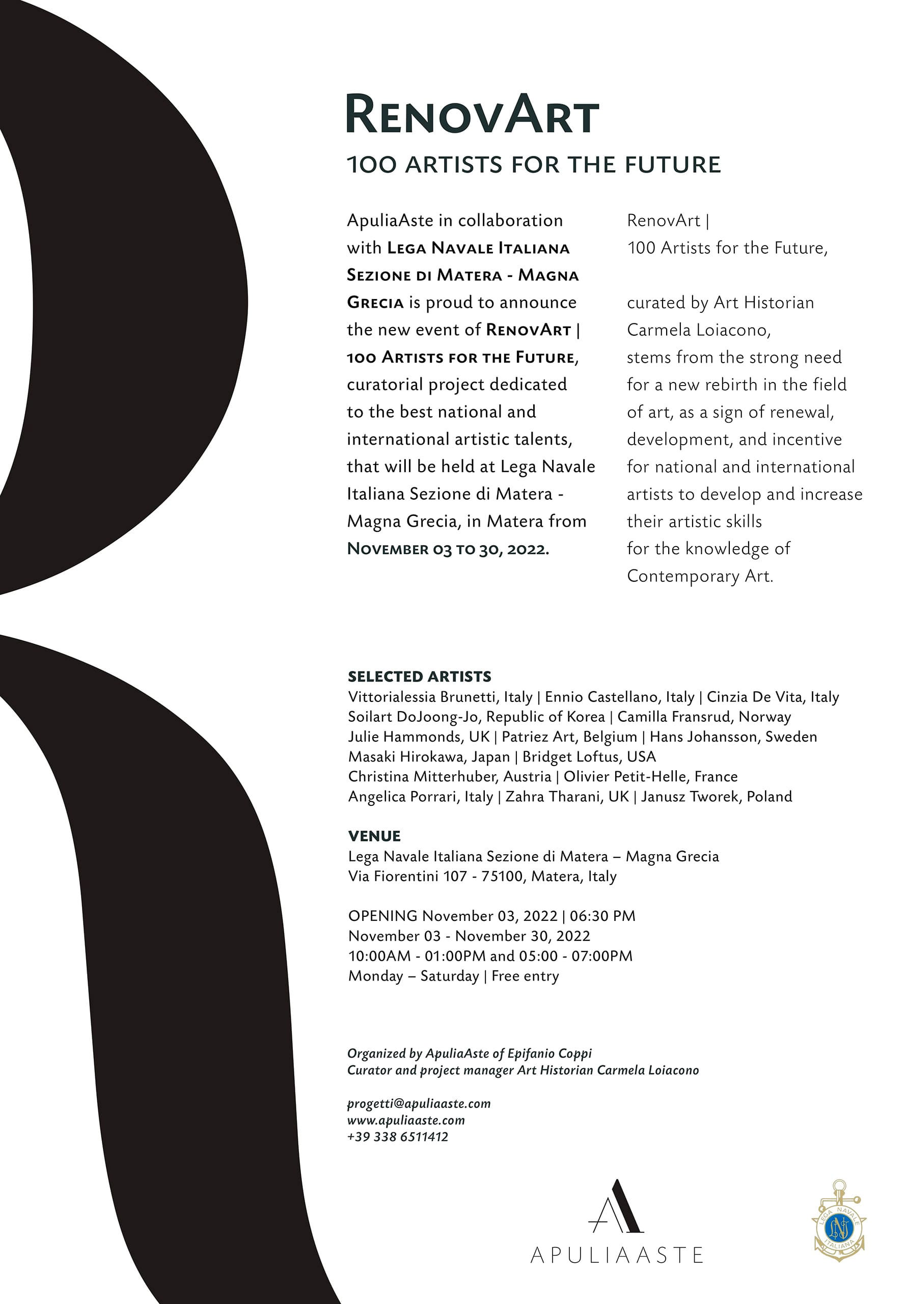 RenovArt | 100 artists for the future (November Edition) - ApuliaAste