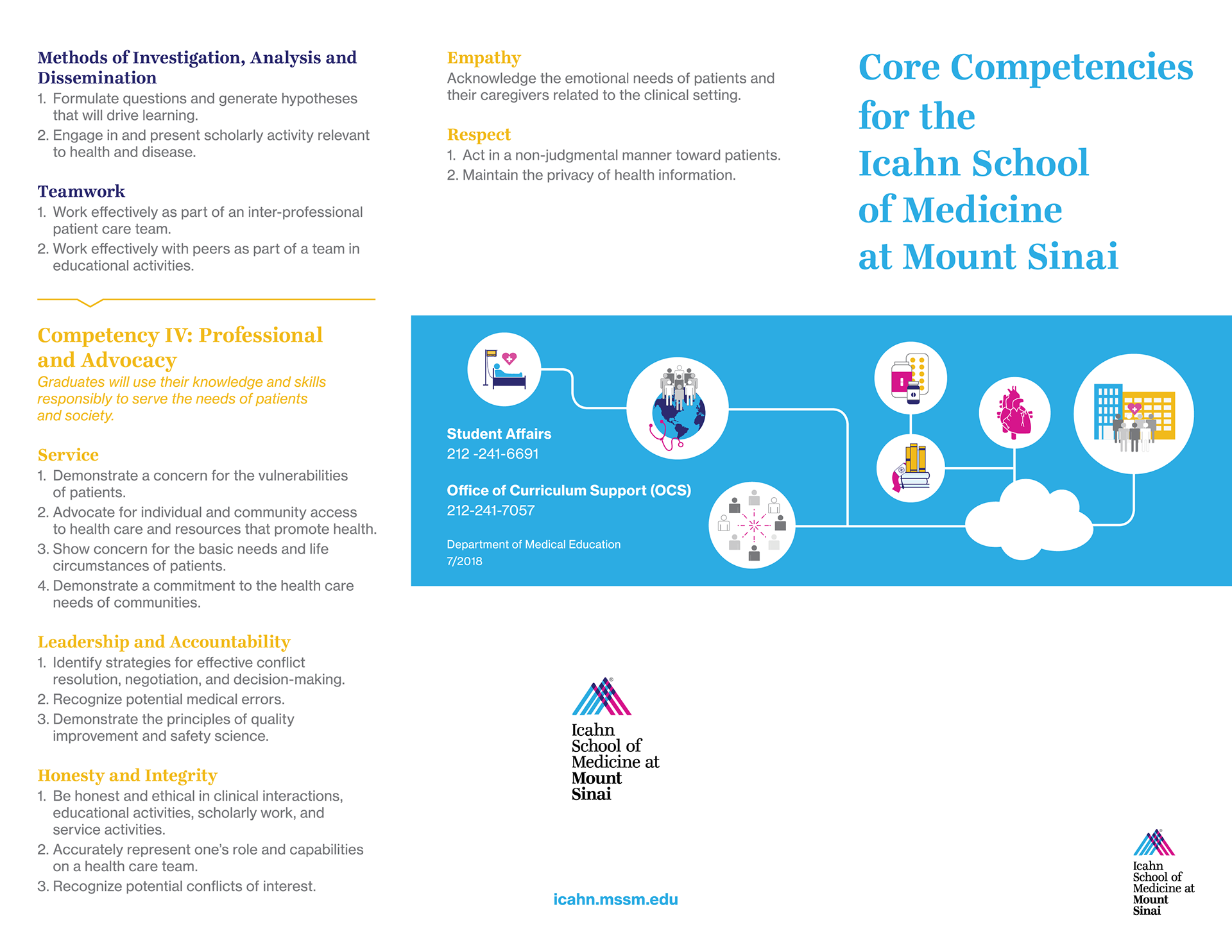Outside of tri-fold brochure