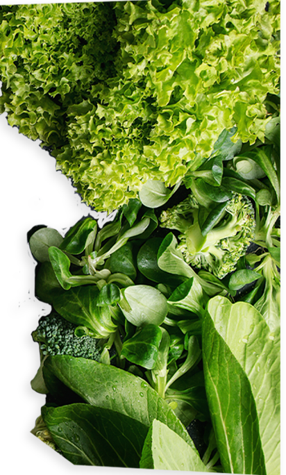 Isolating some stock vegetables to place on the cutting board