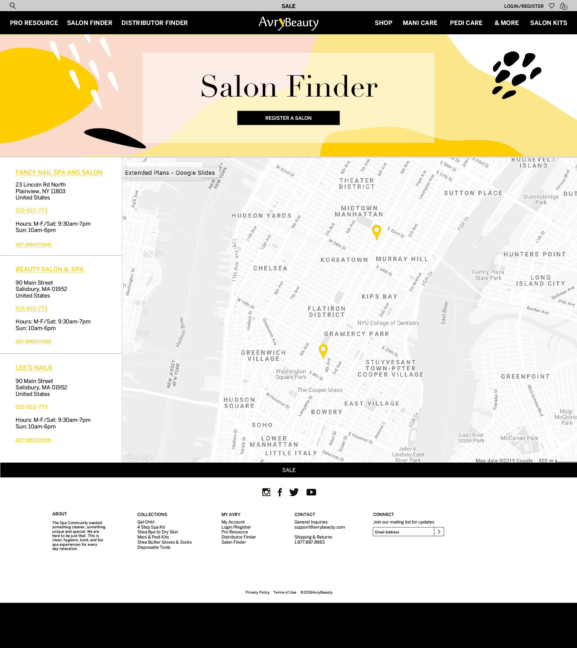 Salon Finder page mockup