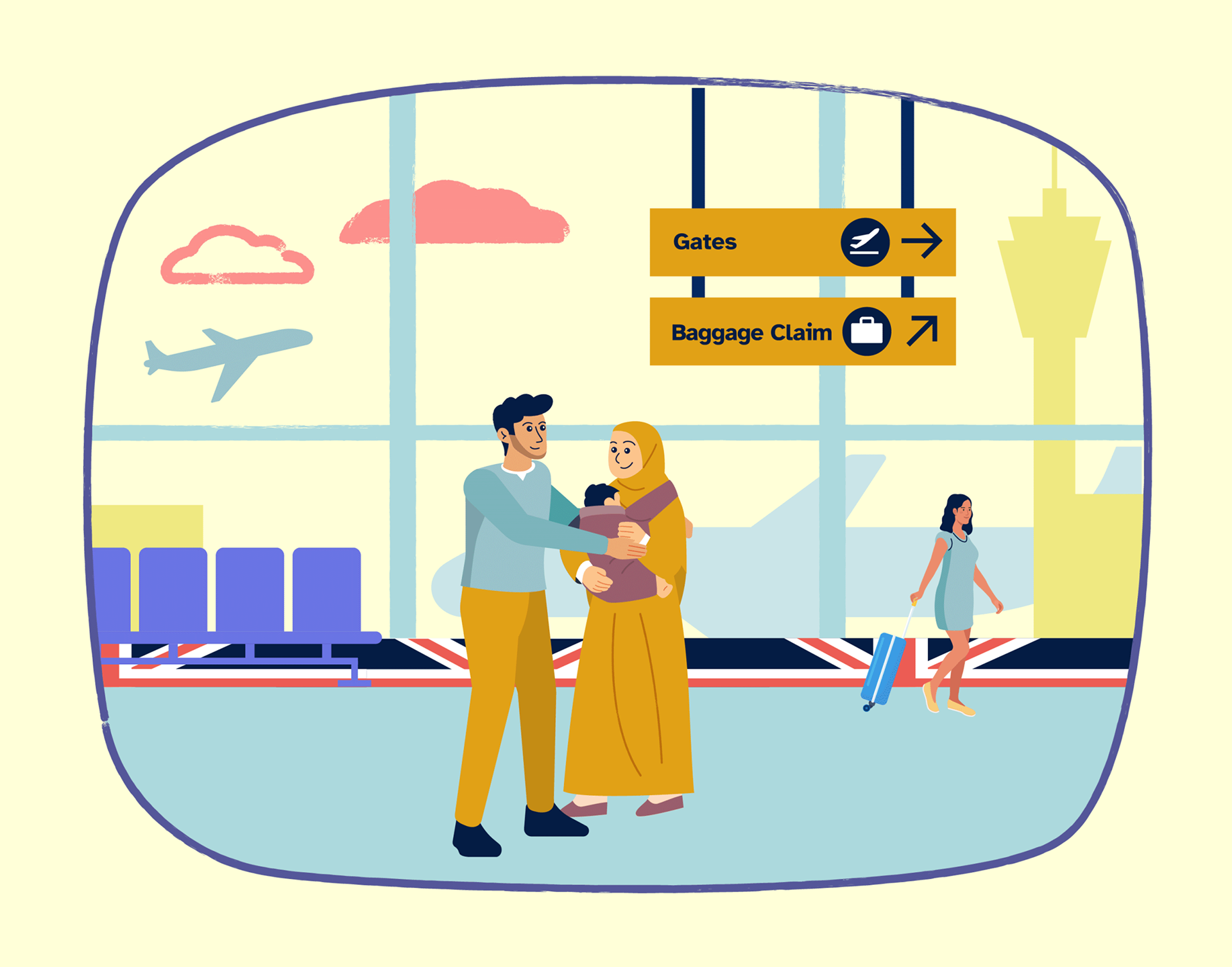 refugee family reunion london airport