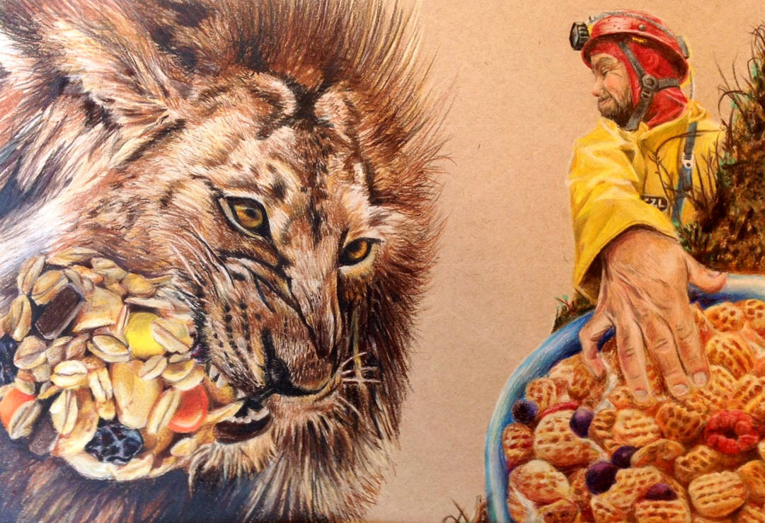 Color Pencil Art from Collage Reference