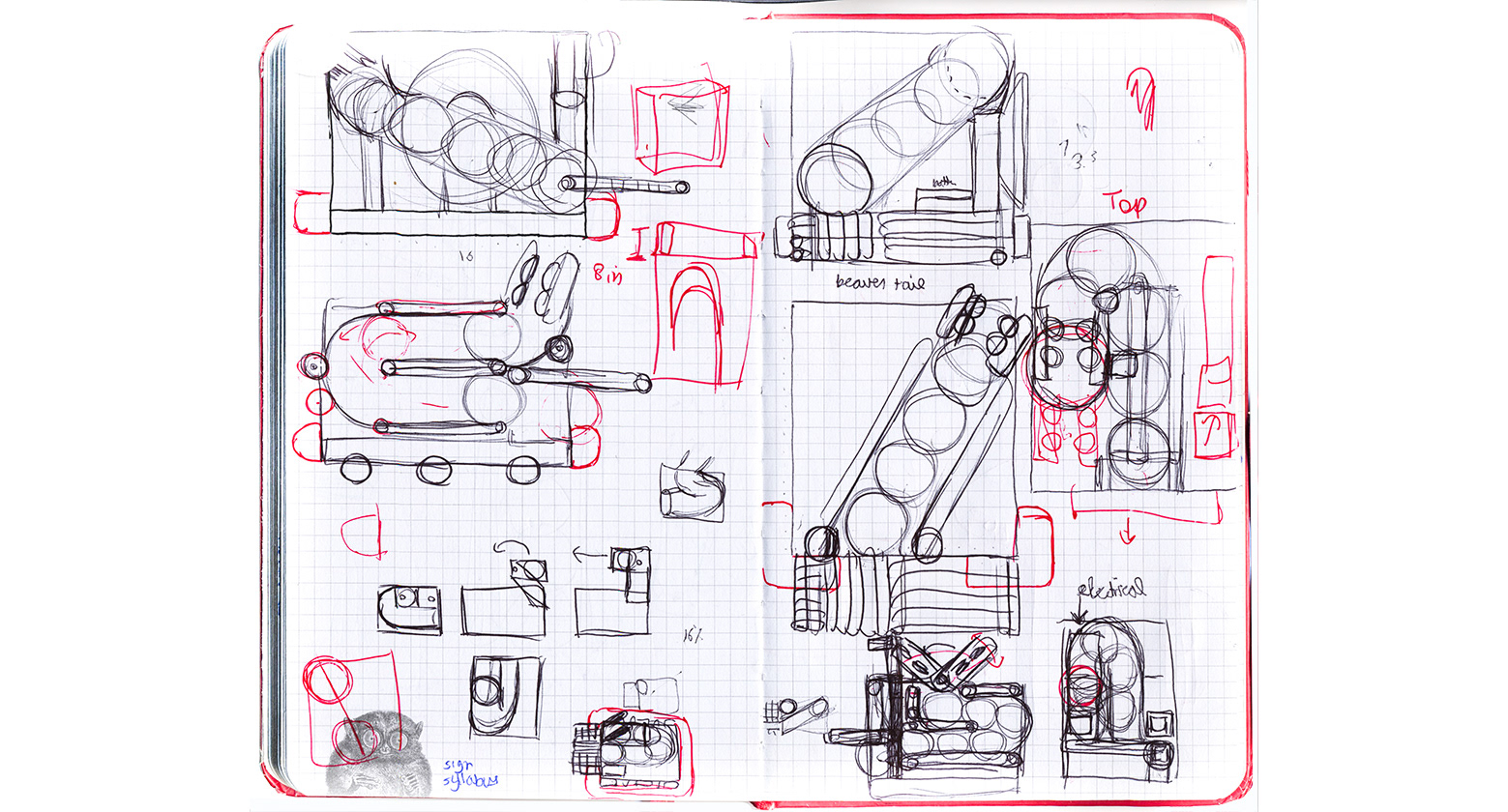 Engineering Notebook Sketches of Ball Storage System Concepts