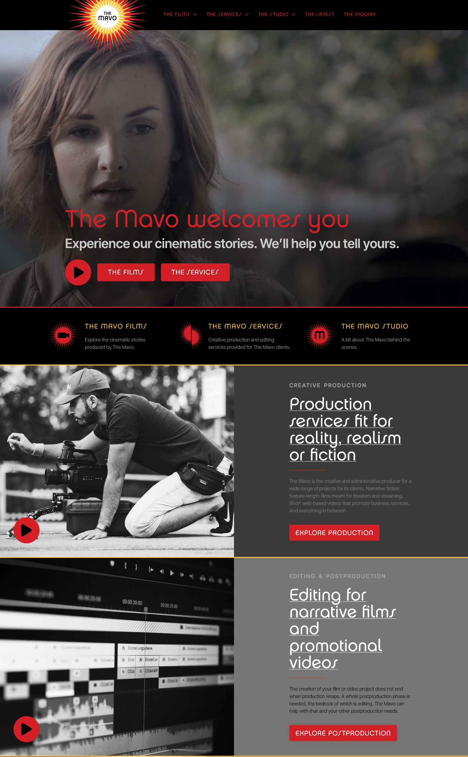 Screenshot of The Mavo home page