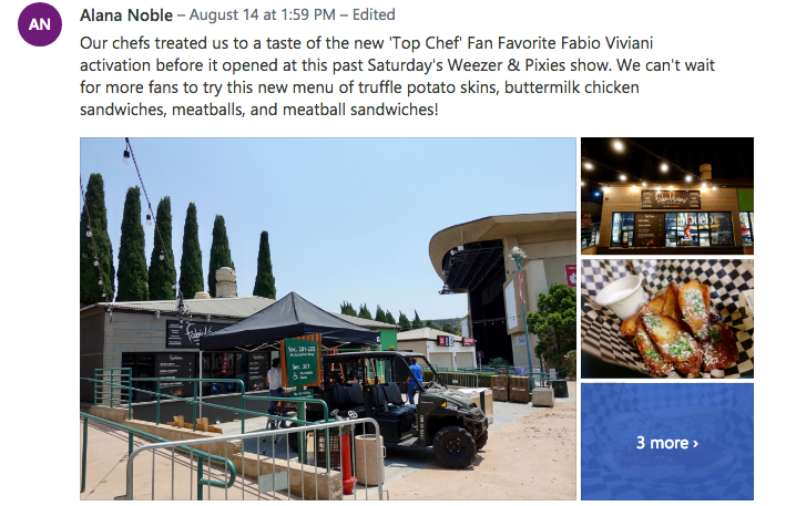 social media post to company's Yammer
