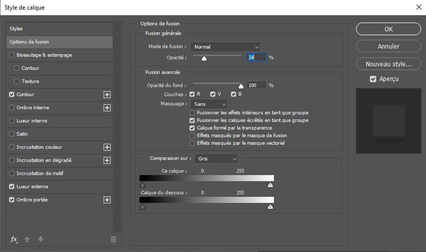 Options de fusion