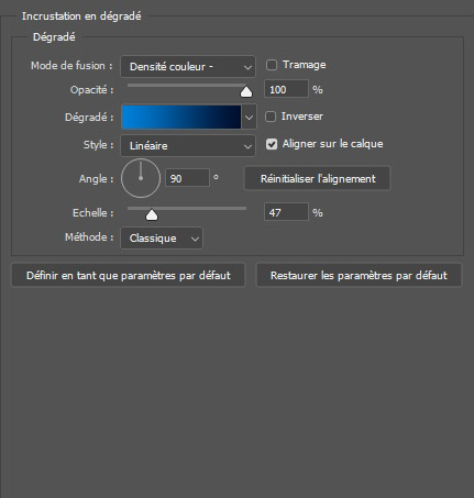 incrustation en dégradé