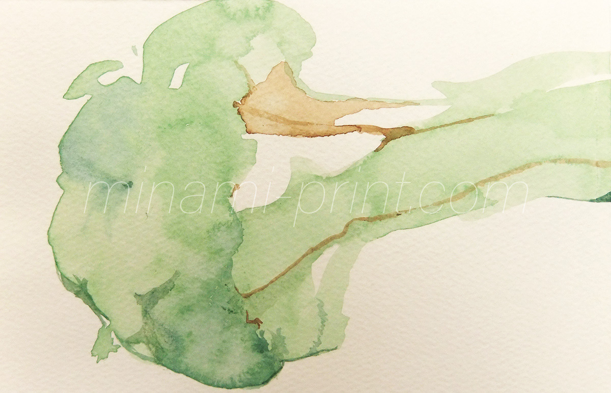 水彩「ブロッコリー」画像_watercolor broccoli image